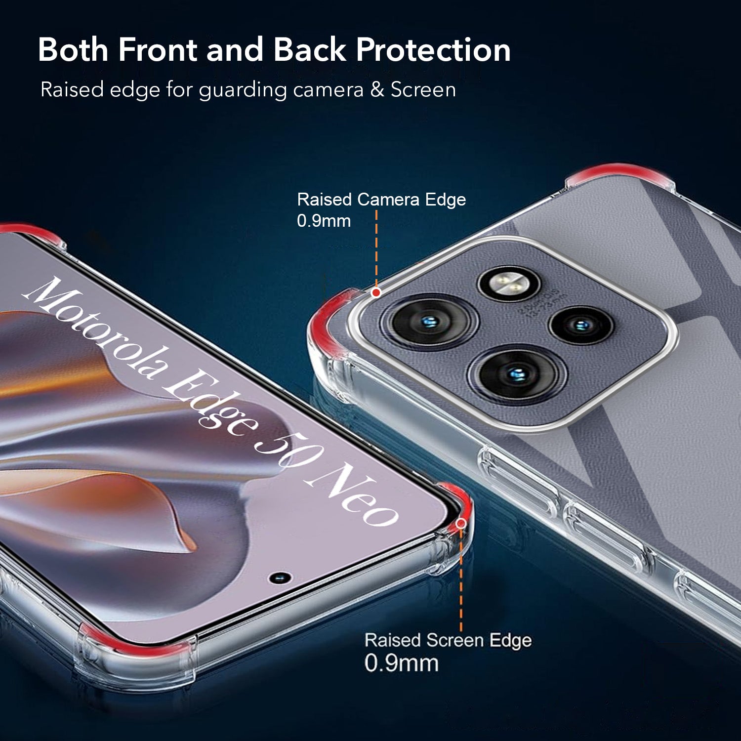 For Motorola Moto Edge 50 Neo Back Cover Case Shockproof Crystal-Clear (Drop & Camera Protection | Hard Polycarbonate)