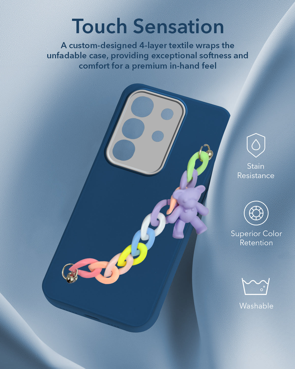 For Vivo T4x | Vivo Y31 Pro Back Cover Case ( Wrist Hanging Chain | Teddy Bracelet Charms | Dual Color Matte Finish | Full Camera Protection | Sleek and Professional)