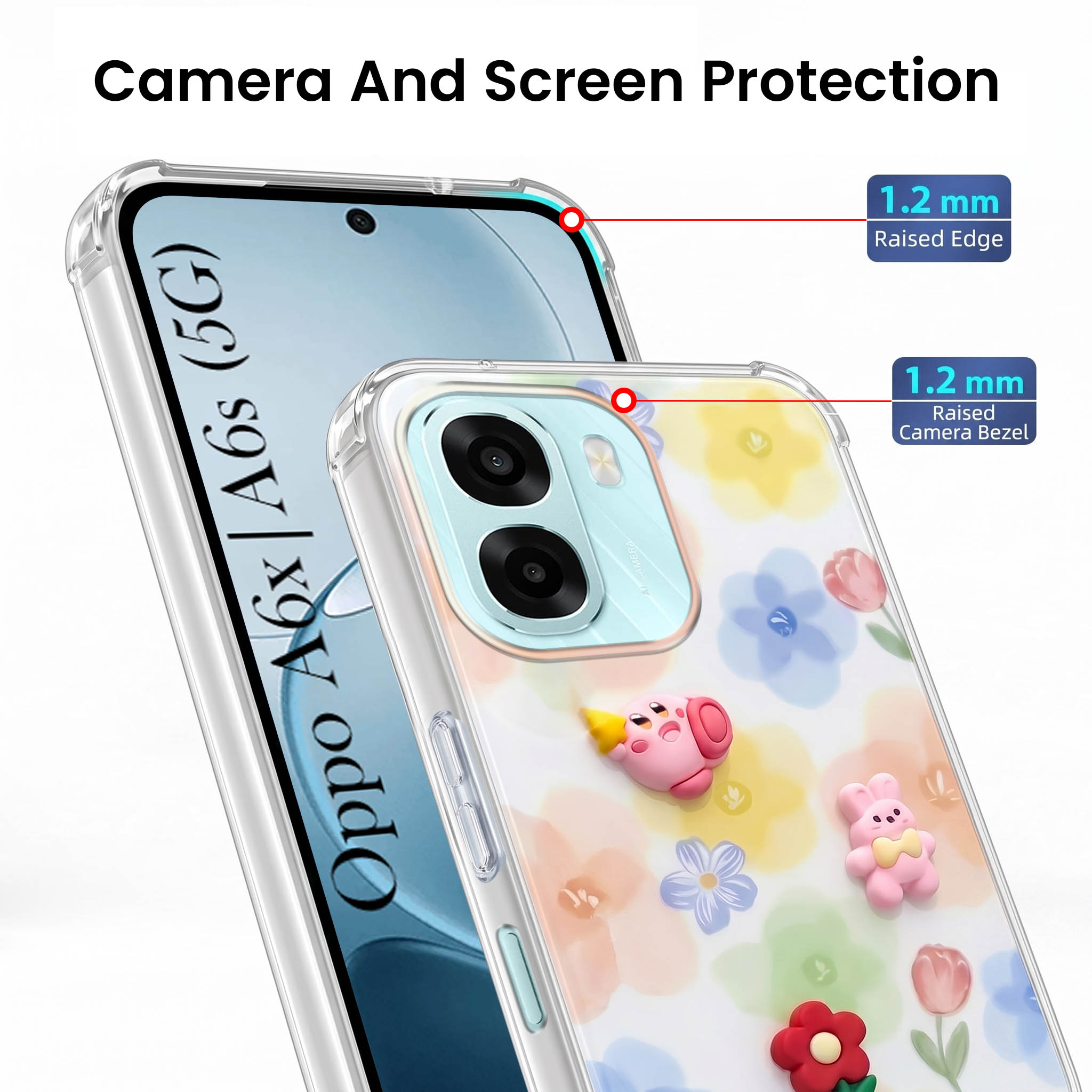 For Oppo A6X | Oppo A6S Back Cover Case (3D Cute Cartoons | Hard Back Side Soft | Matte Premium Finish | HD Printing)