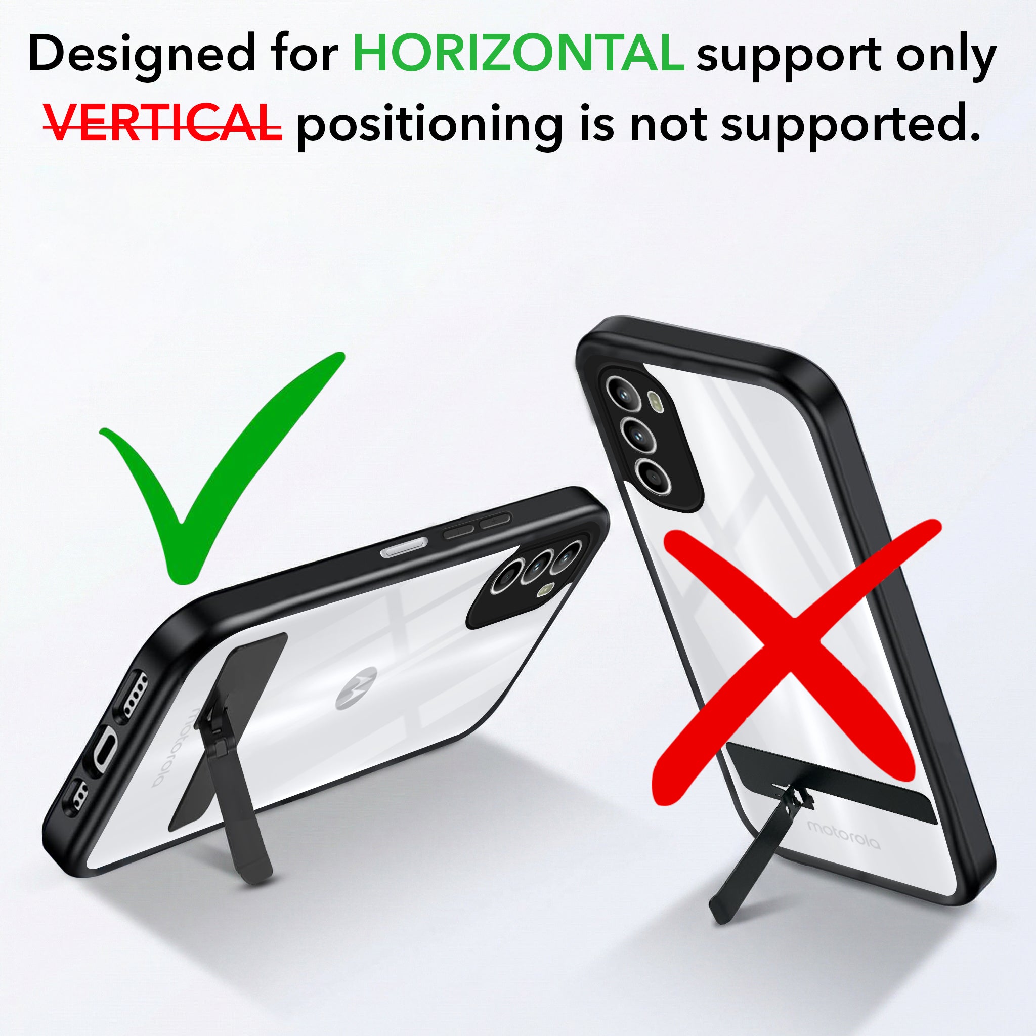 For Motorola Moto G52 5G Back Cover Case (Built-in Stand | Lifetime Anti Yellow | Kickstand Shockproof | Camera Protection | MagSafe Compatible)