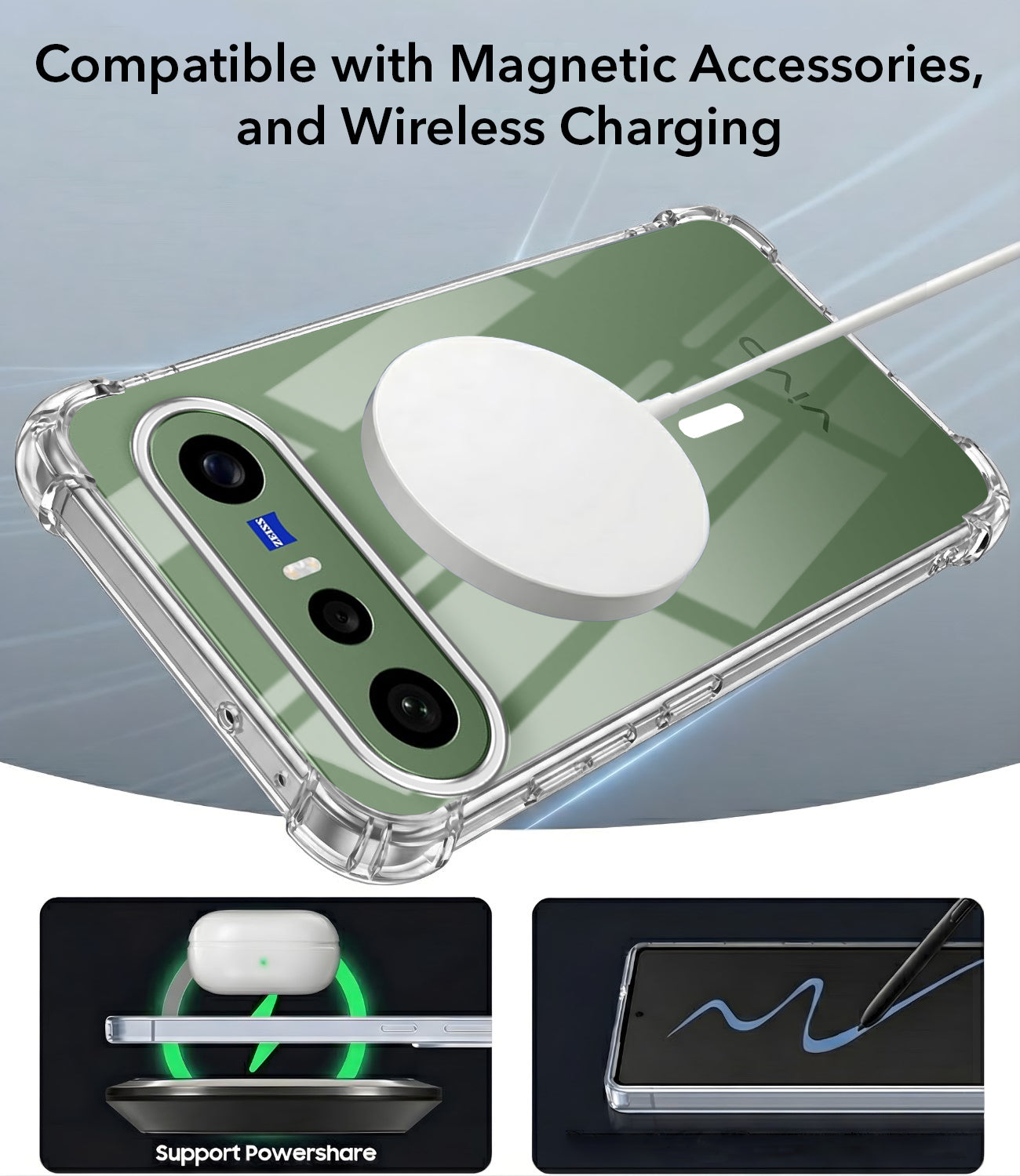 For Vivo X300 FE Back Cover Shockproof Crystal-Clear (Magsafe Wireless Support | Drop & Camera Protection | Hard Polycarbonate)