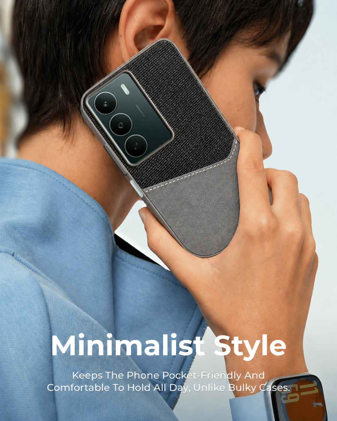 For Realme C75 5G Back Cover Case (Dual PU Leather Stitch | Professional Minimalist | Soft and Flexible)
