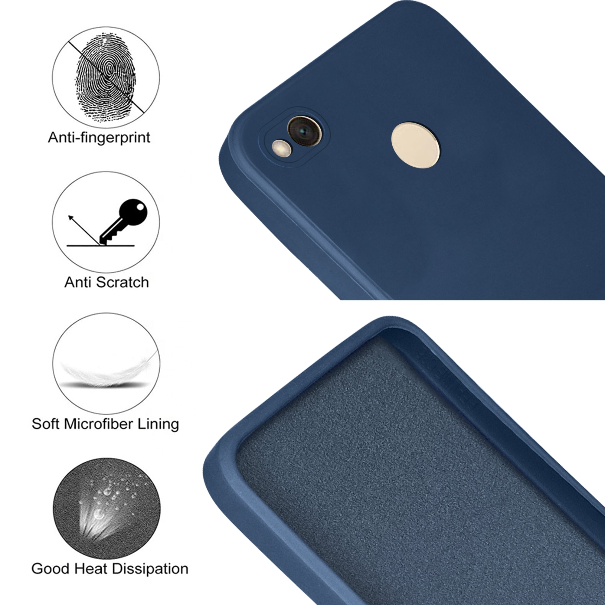 For Xiaomi Redmi 4X Back Cover Case (Matte Finish Silicone with Inside Fiber cloth |Black)