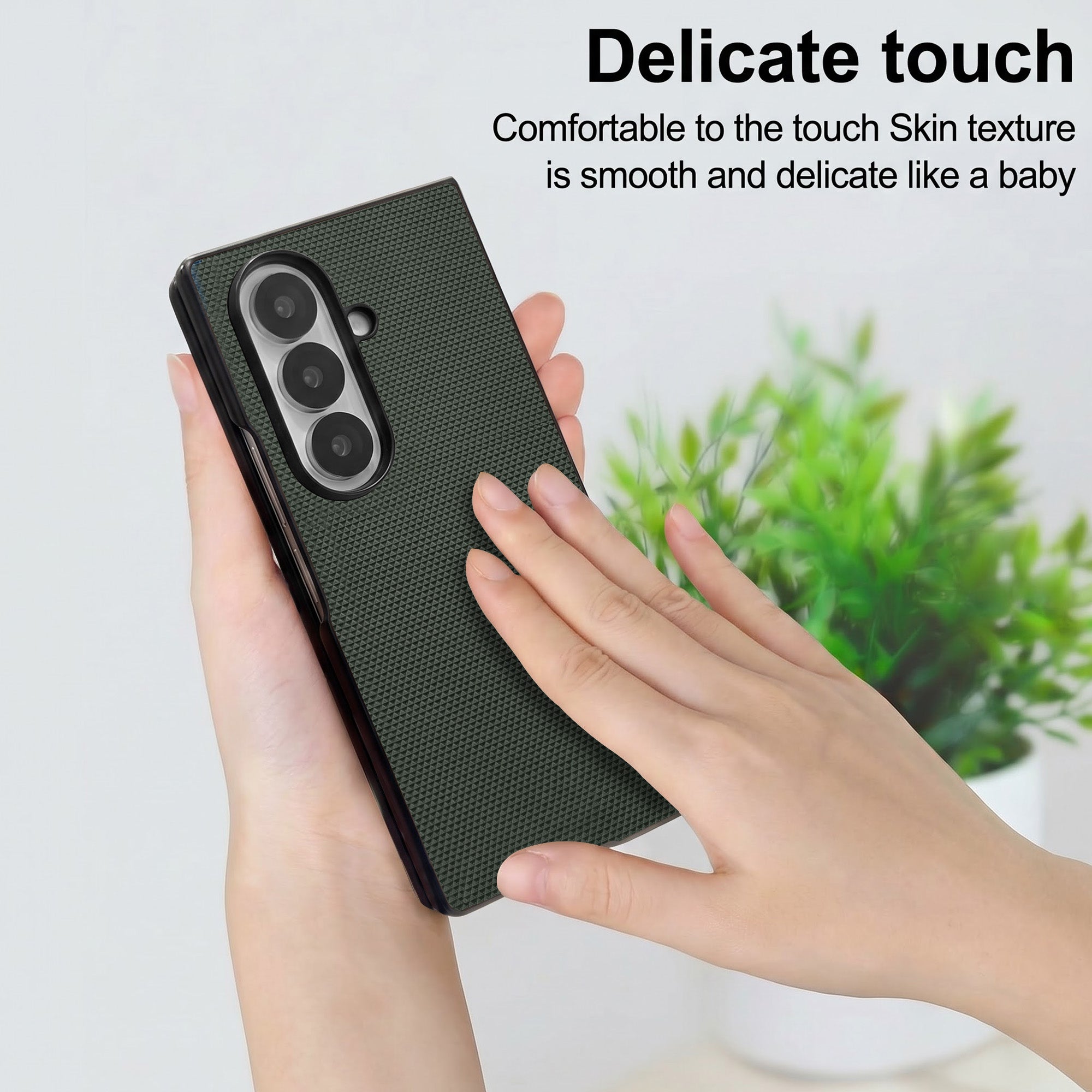 For Samsung Galaxy Z Fold 8 Ultra Premium Cover Case (Geometric Textured Hard PC | Soft Cloth Lining & Slim Shockproof Protection)