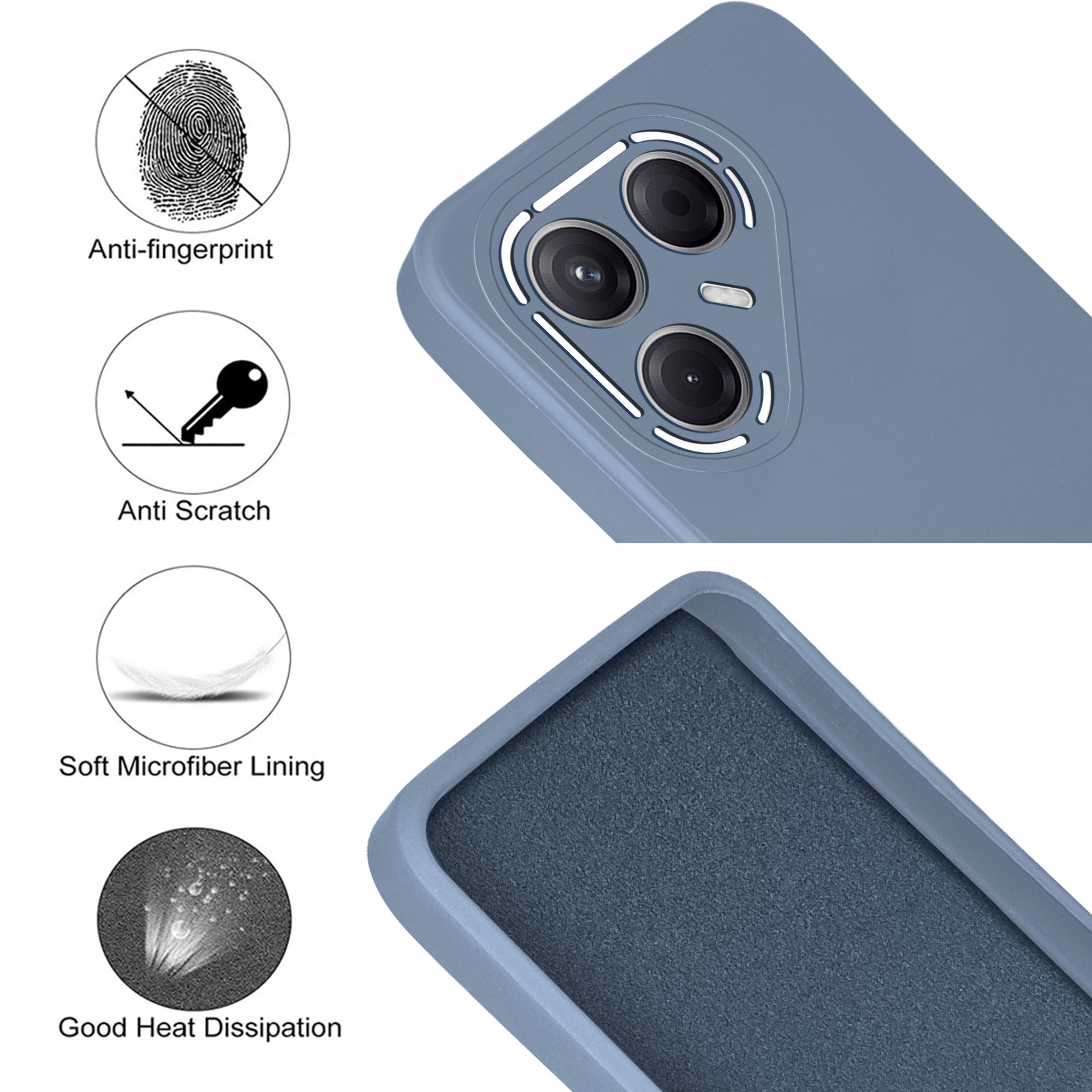 For Tecno Pova 7 5G Back Cover Case (Matte Finish Silicone with Inside Fiber Cloth)