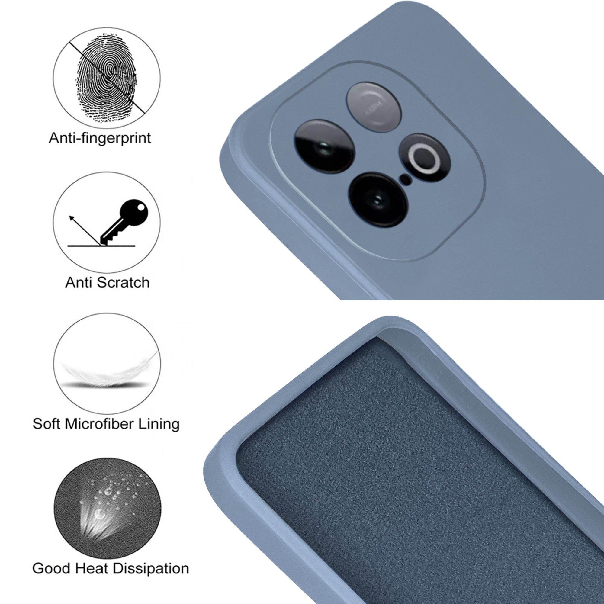 For Vivo iQOO Neo 10 Back Cover Case (Matte Finish Silicone with Inside Fiber Cloth)