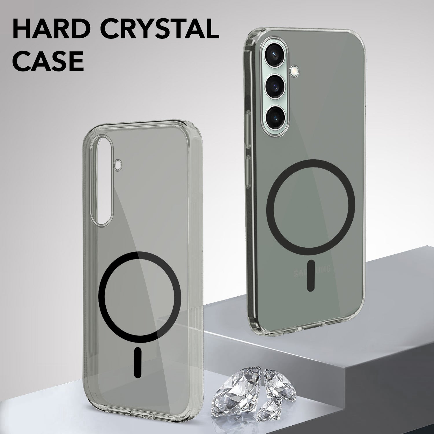 For Samsung Galaxy S23 FE 5G Back Cover Case Lifetime Anti-Yellow MagSafe Compatible Clear (Sleek Hard Crystal | Shockproof and Camera Protection)