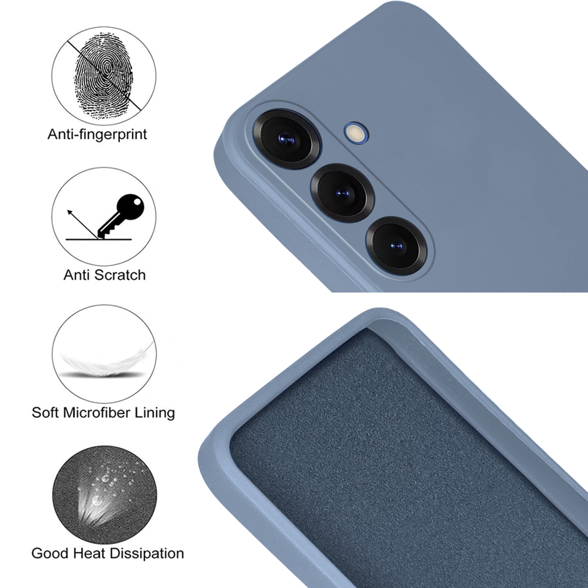 For Samsung Galaxy S25 Back Cover Case ( Matte Finish Silicone with Inside Fiber cloth)