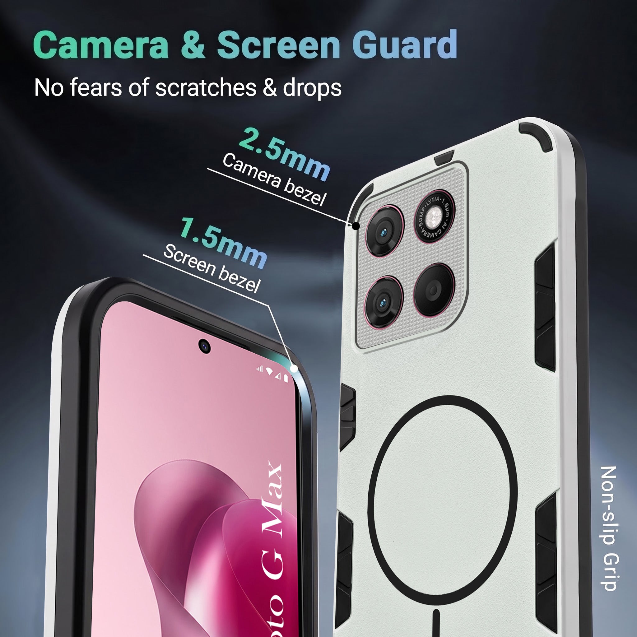 For Motorola Moto G Max Back Cover Case (Slim Hybrid Armor | Shockproof Camera Protection | Rugged Dual Layer)