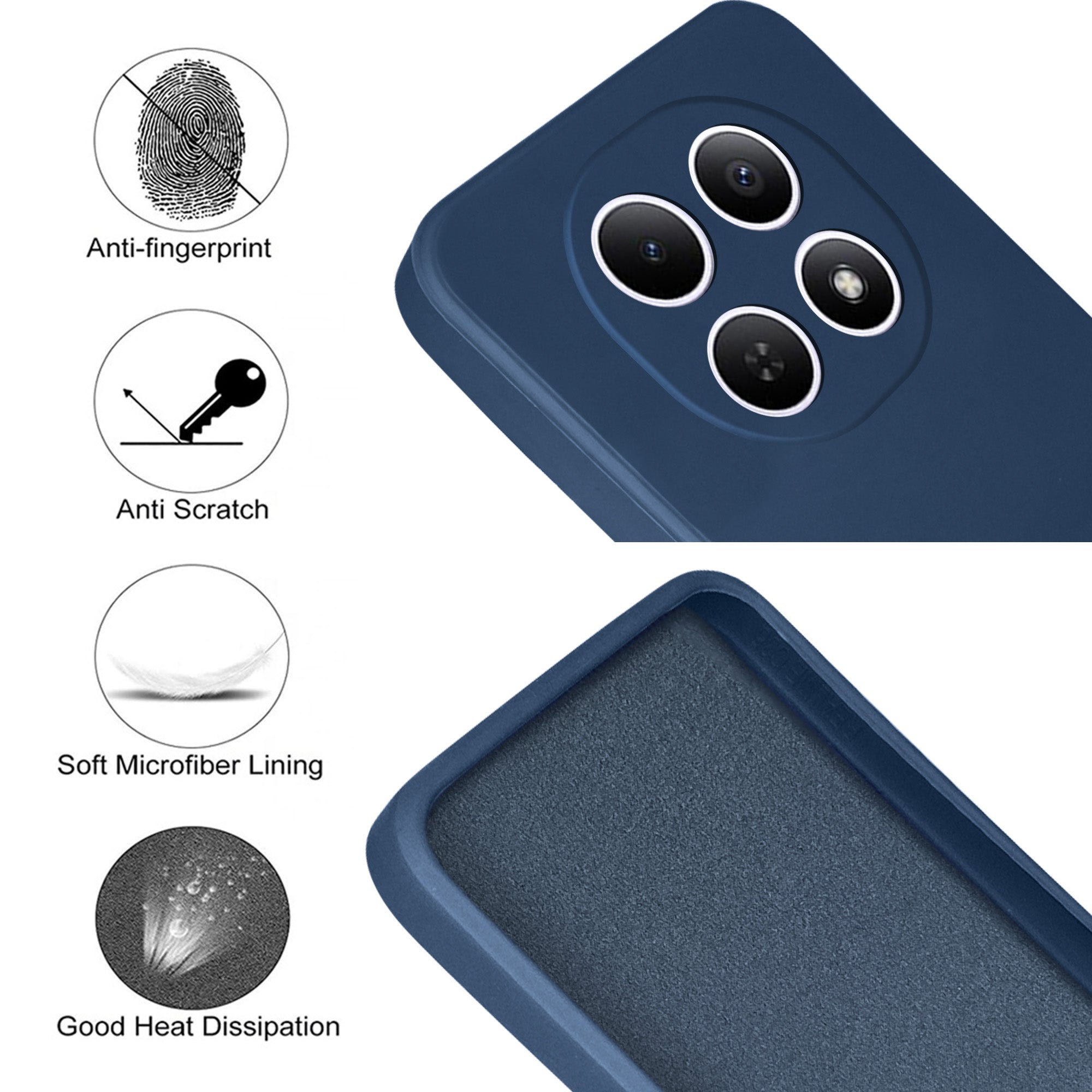 For Poco M8 5G Back Cover Case (Matte Finish Silicone with Inside Fiber cloth)