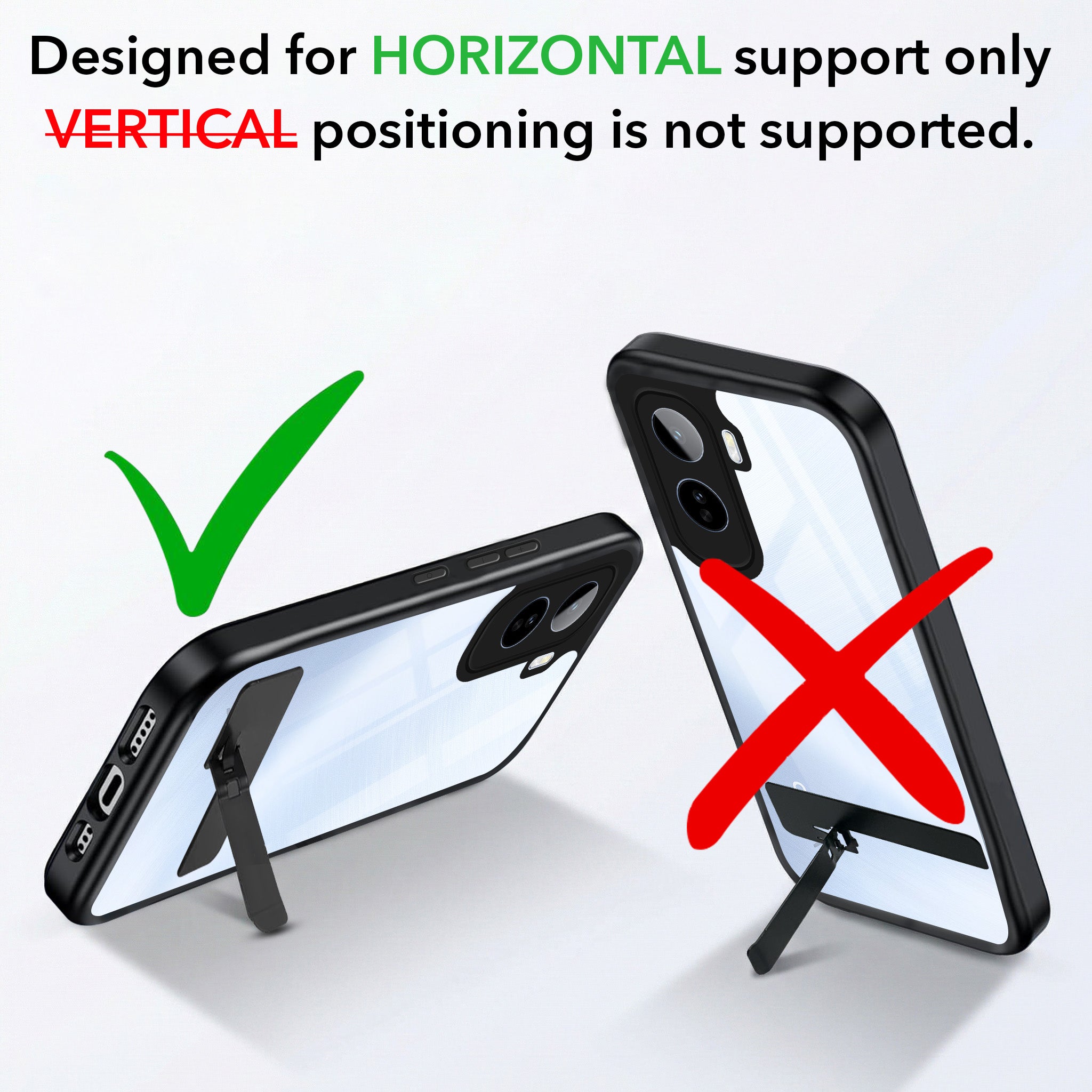For Vivo T5 Pro 5G Back Cover Case (Built-in Stand | Lifetime Anti Yellow | Kickstand Shockproof | Camera Protection | MagSafe Compatible)