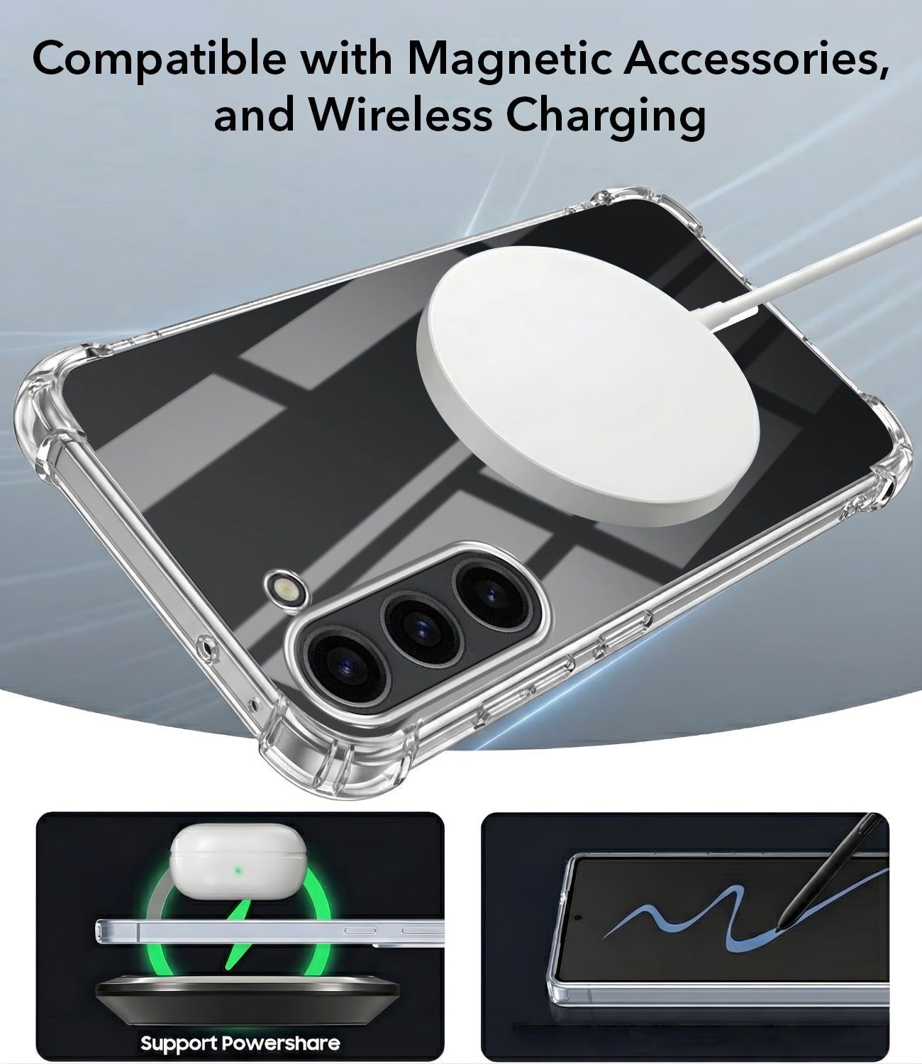 For Samsung Galaxy S23 Plus Back Cover Shockproof Crystal-Clear (Magsafe Wireless Support | Drop & Camera Protection | Hard Polycarbonate)