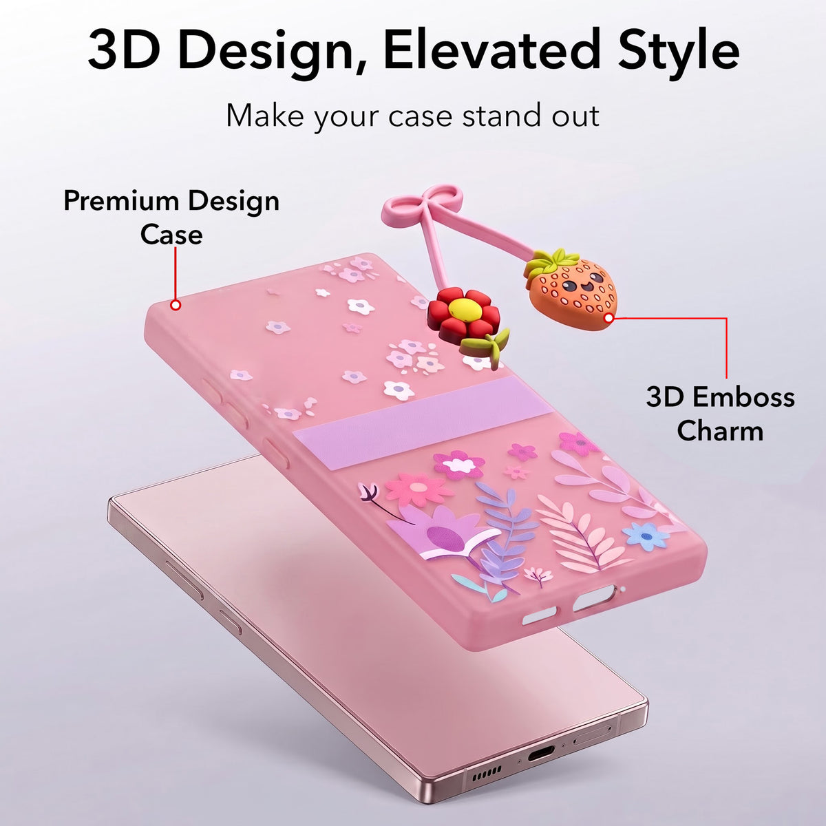 For Samsung Galaxy S26 Ultra Back Cover Case (3D Cute Cartoons | Hard Back Side Soft | Matte Premium Finish | HD Printing)