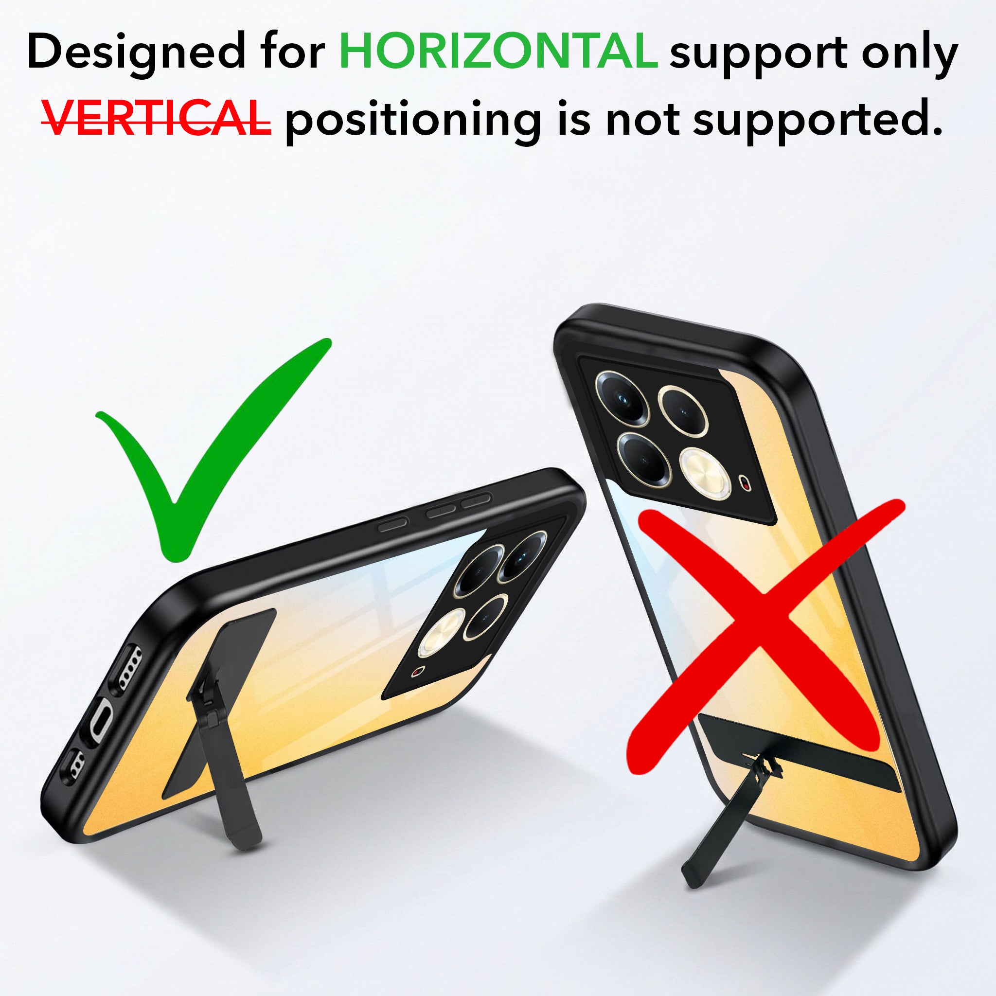 For Infinix Note 40 Back Cover Case (Built-in Stand | Lifetime Anti Yellow | Kickstand Shockproof | Camera Protection | MagSafe Compatible)