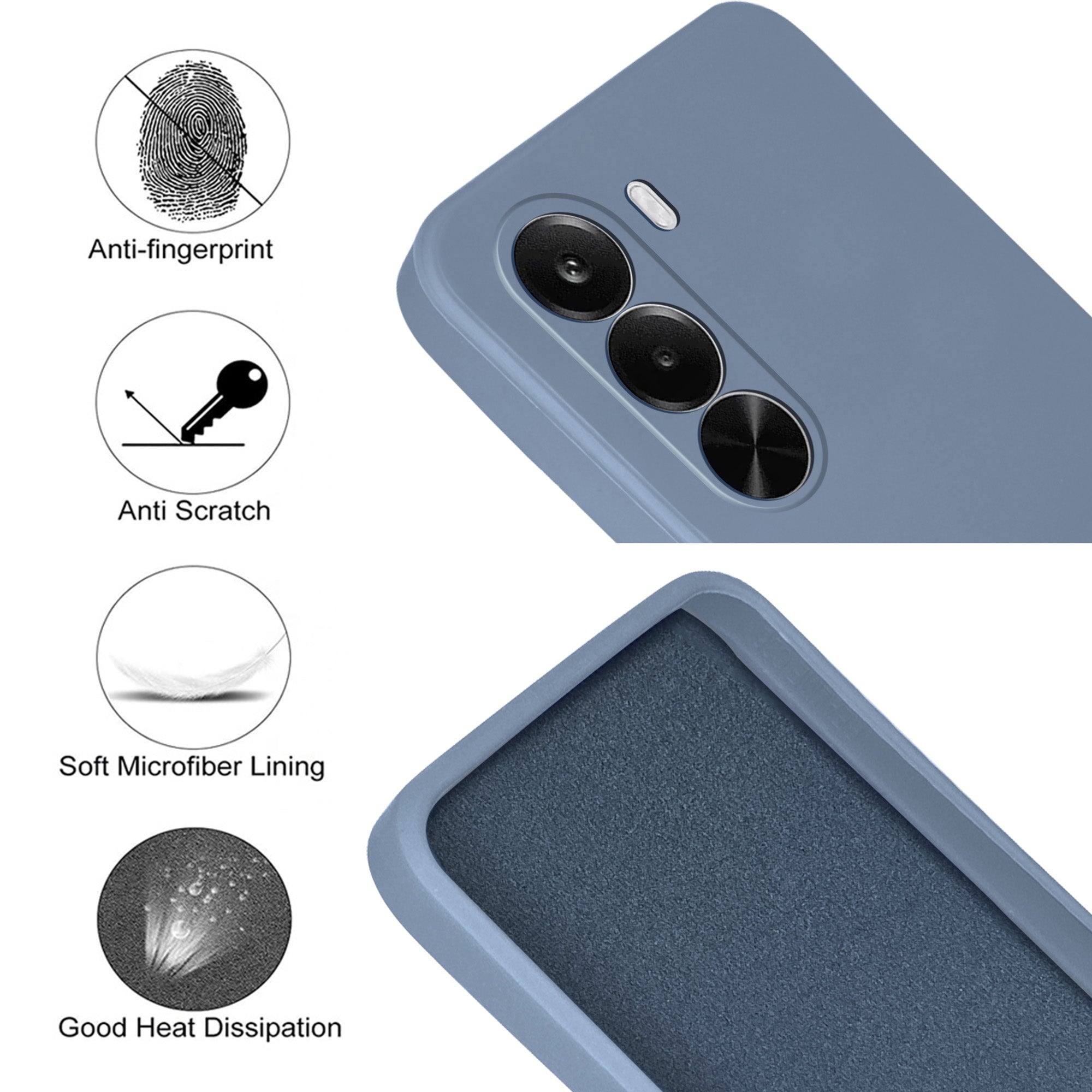 For Realme P4x Back Cover Case (Matte Finish Silicone with Inside Fiber cloth)