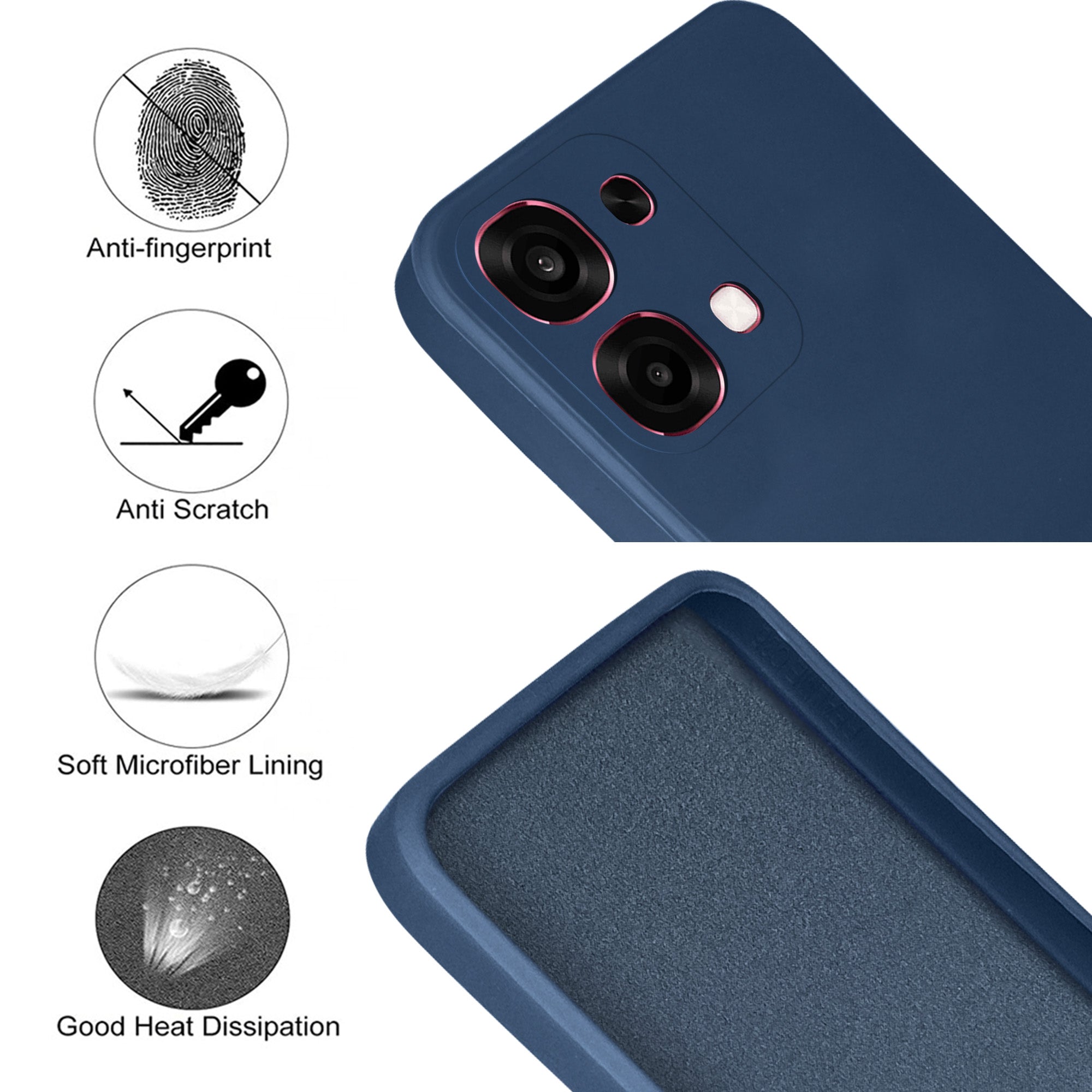 For Oppo F31 5G Back Cover Case (Matte Finish Silicone with Inside Fiber cloth)