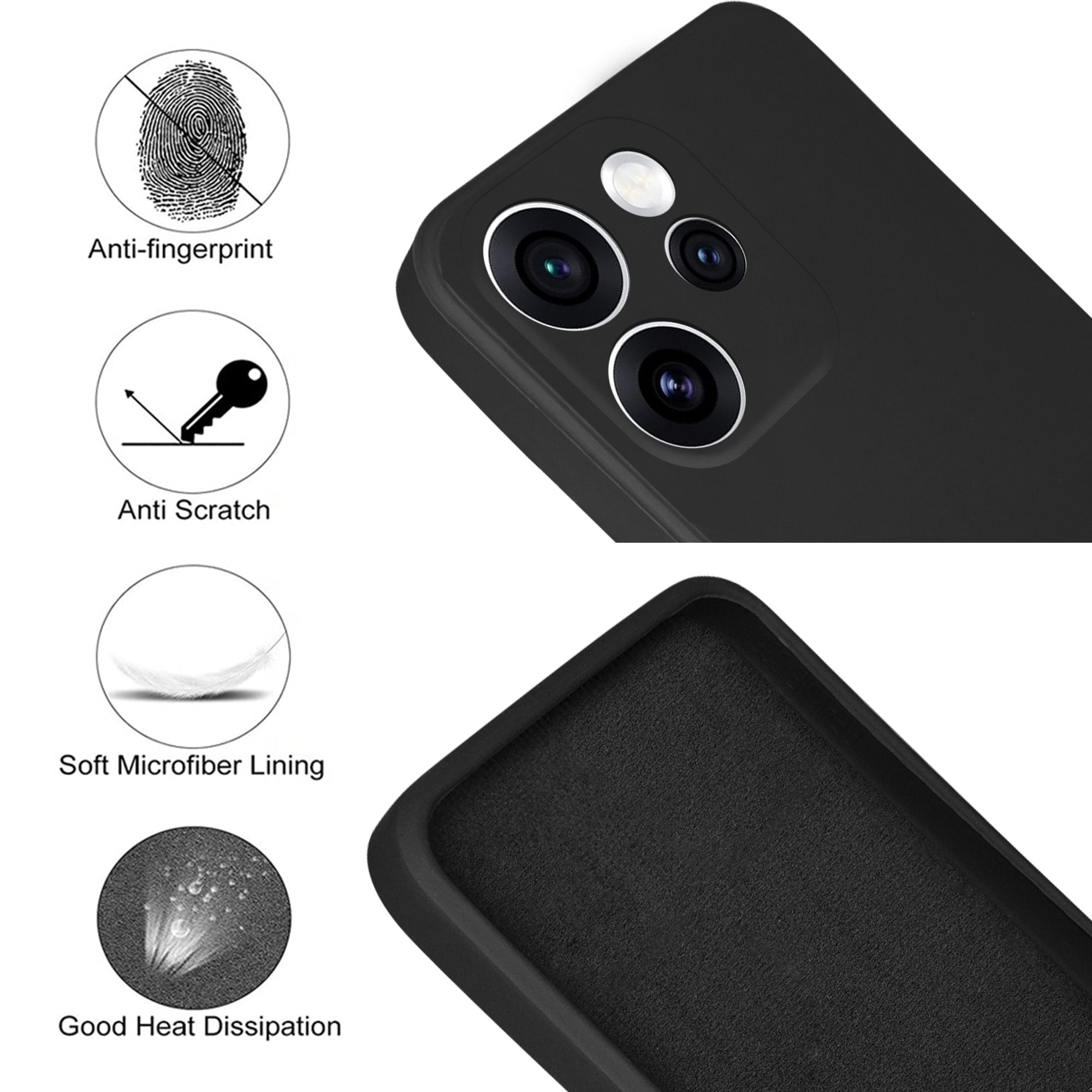 For Oppo Reno15 Pro 5G | Oppo Reno 15 Pro 5G Back Cover Case (Matte Finish Silicone with Inside Fiber cloth)