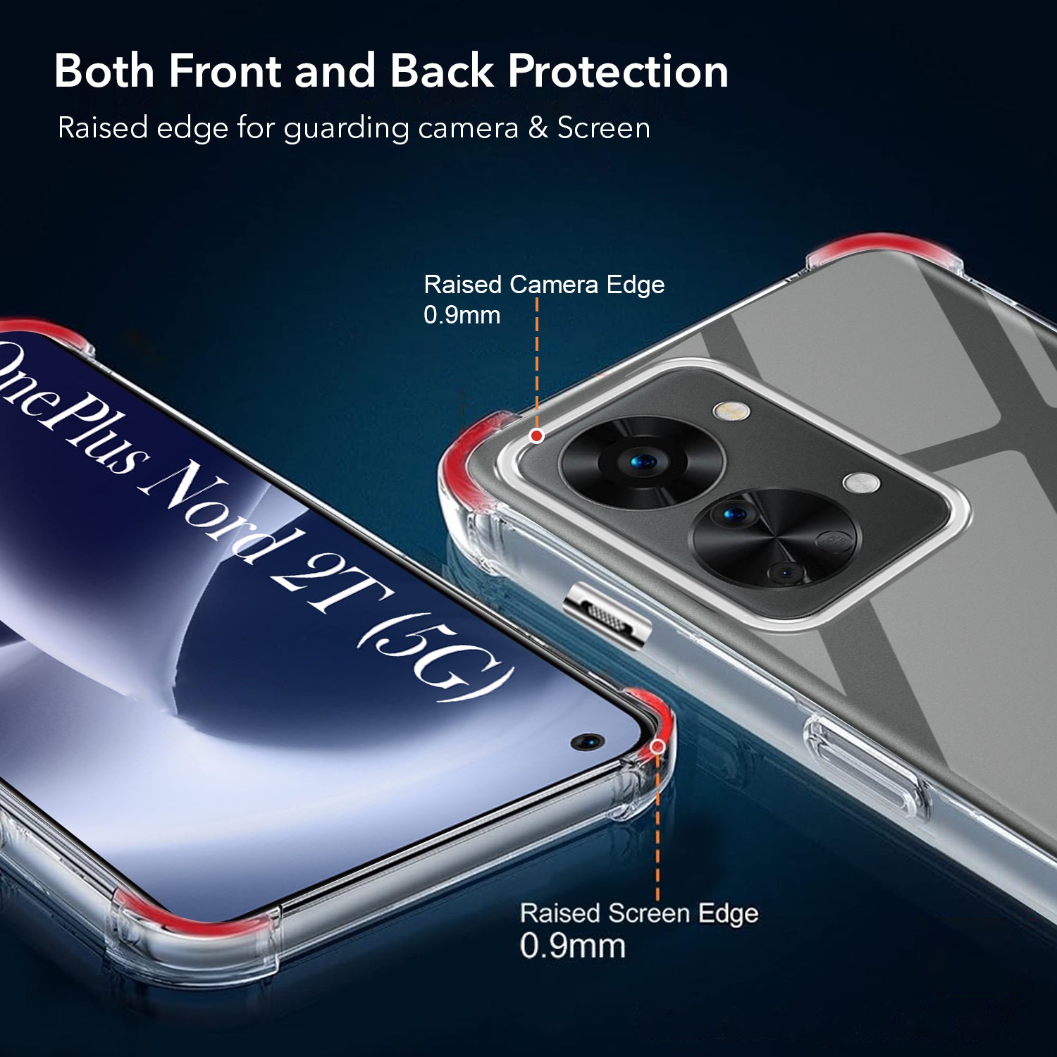 For OnePlus Nord 2T 5G Back Cover (Shockproof Crystal Clear |  Drop & Camera Protection | Hard Polycarbonate)