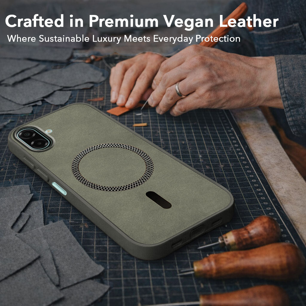 For Samsung Galaxy A07 5G | F70e 5G Back Cover Case Leather Finish (MagSafe Compatible Wireless Charging | Soft Touch | Camera Bump Protection)