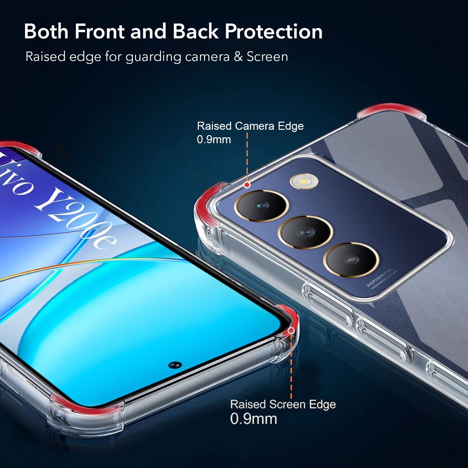 For Vivo Y200e Back Cover Shockproof Crystal-Clear (Drop & Camera Protection | Hard Polycarbonate)