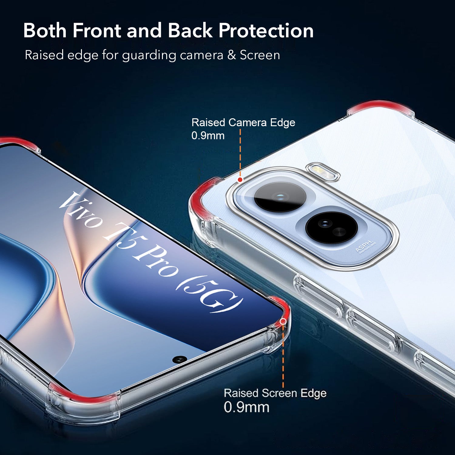 For Vivo T5 Pro 5G Back Cover Shockproof Crystal-Clear (Drop & Camera Protection | Hard Polycarbonate)