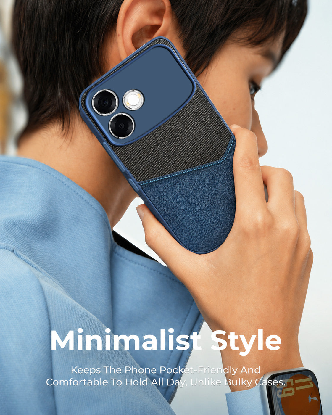 For Oppo F33 Pro 5G Back Cover Case (Dual PU Leather Stitch | Professional Minimalist | Soft and Flexible)