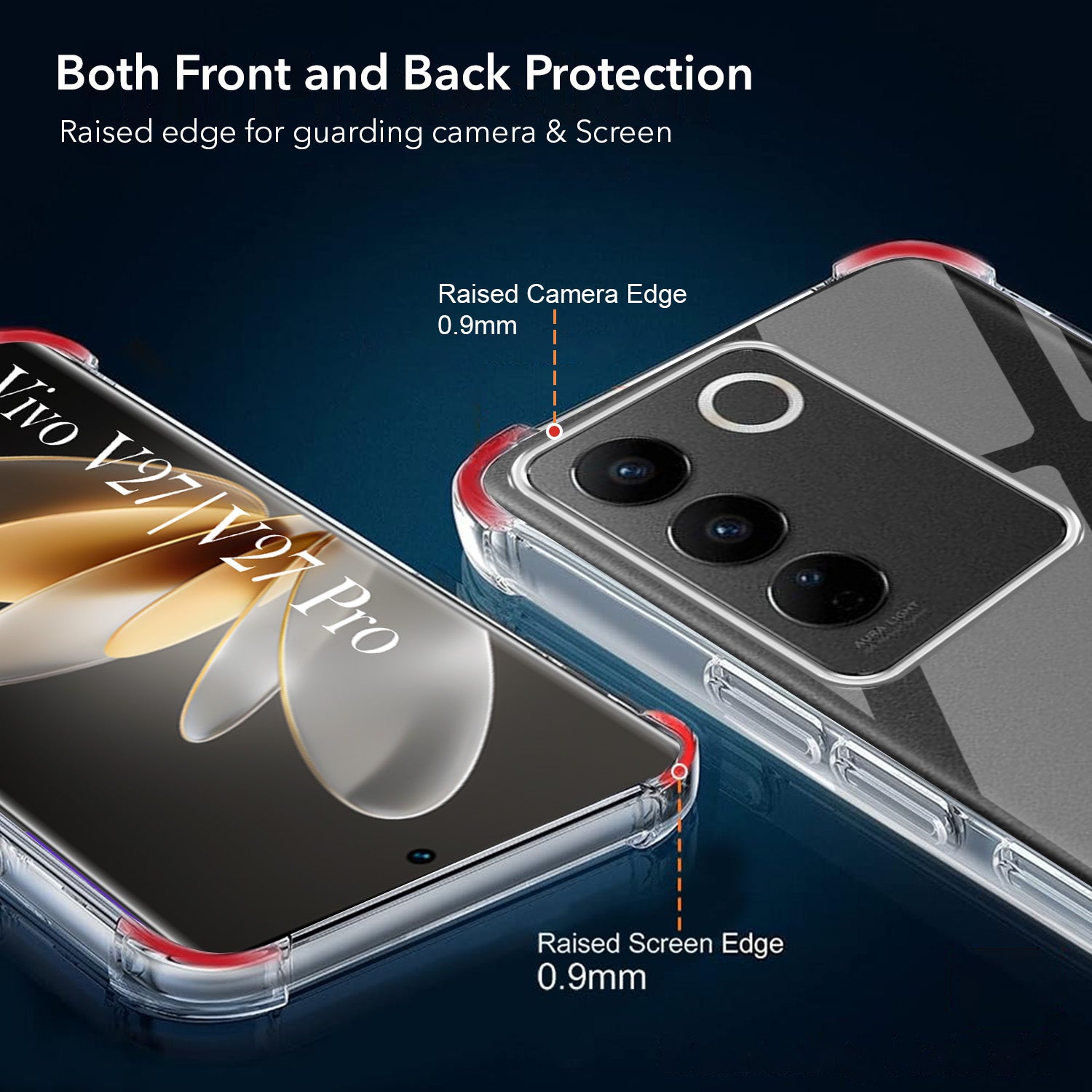 For Vivo V27 | Vivo V27 Pro Back Cover Case Shockproof Crystal-Clear | Drop & Camera Protection | Hard Polycarbonate)