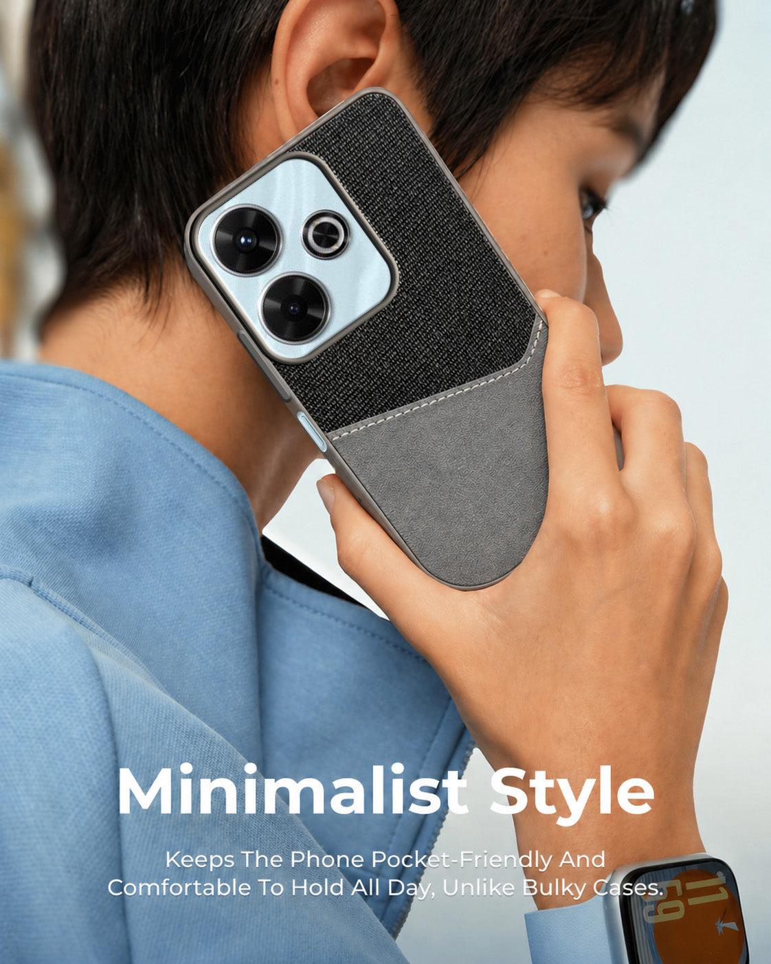 For Xiaomi Mi Redmi 13 4G | 5G Back Cover Case (Dual PU Leather Stitch | Professional Minimalist | Soft and Flexible)