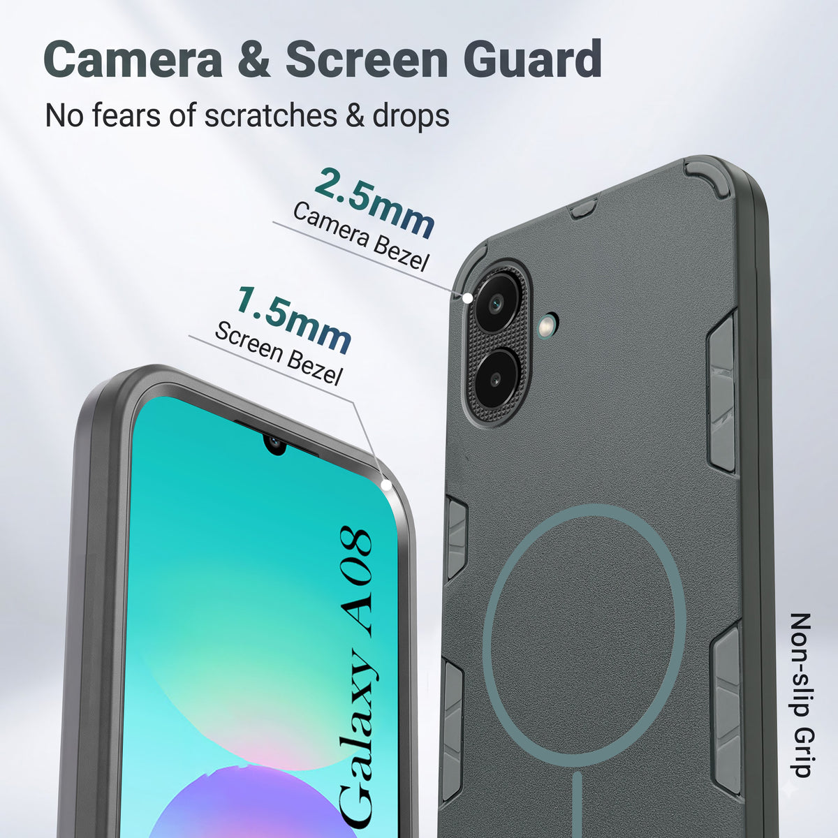 For Samsung Galaxy A08 Back Cover Case (Slim Hybrid Armor | Shockproof Camera Protection | Rugged Dual Layer)