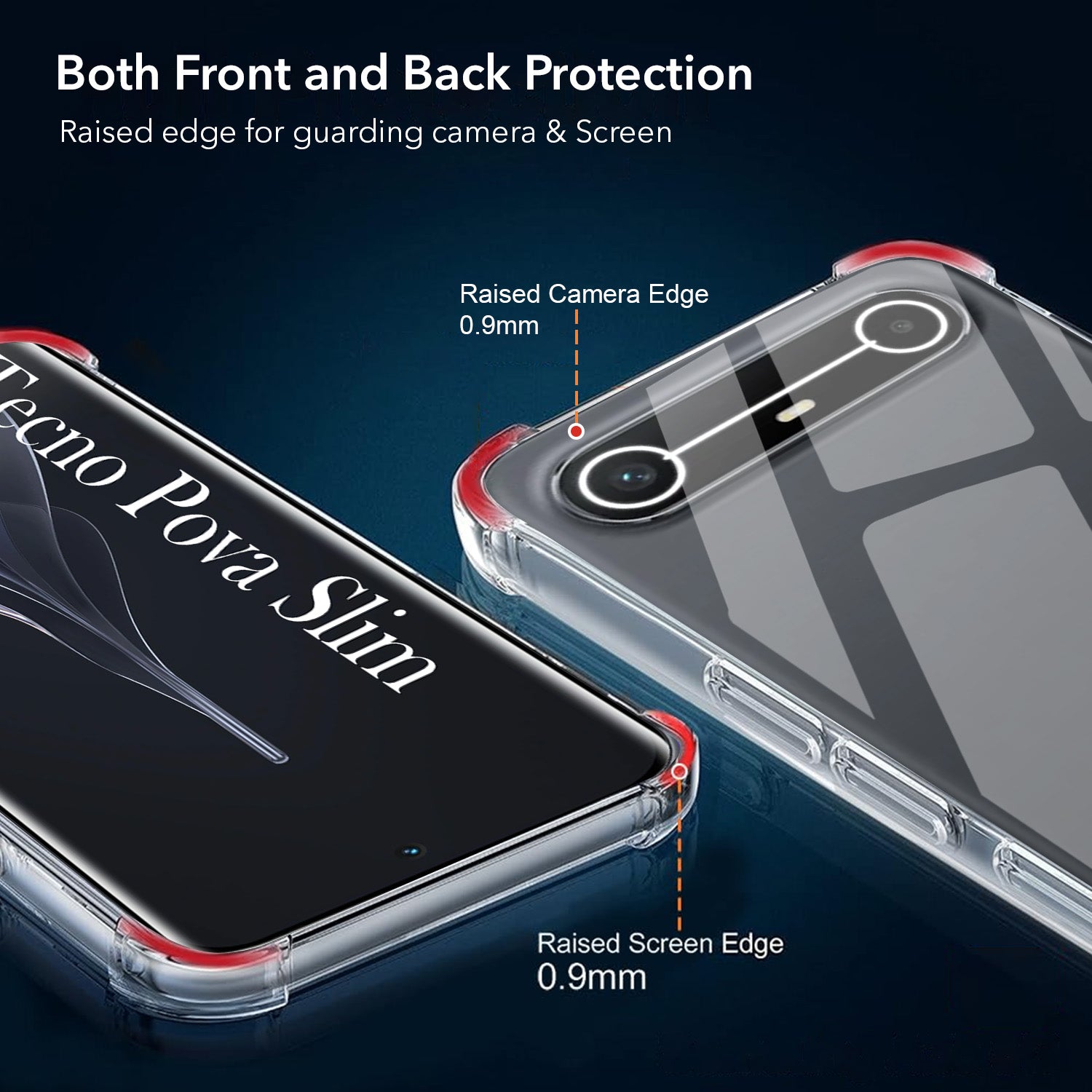 For Tecno Pova Slim Back Cover Shockproof Crystal-Clear (Drop & Camera Protection | Hard Polycarbonate)