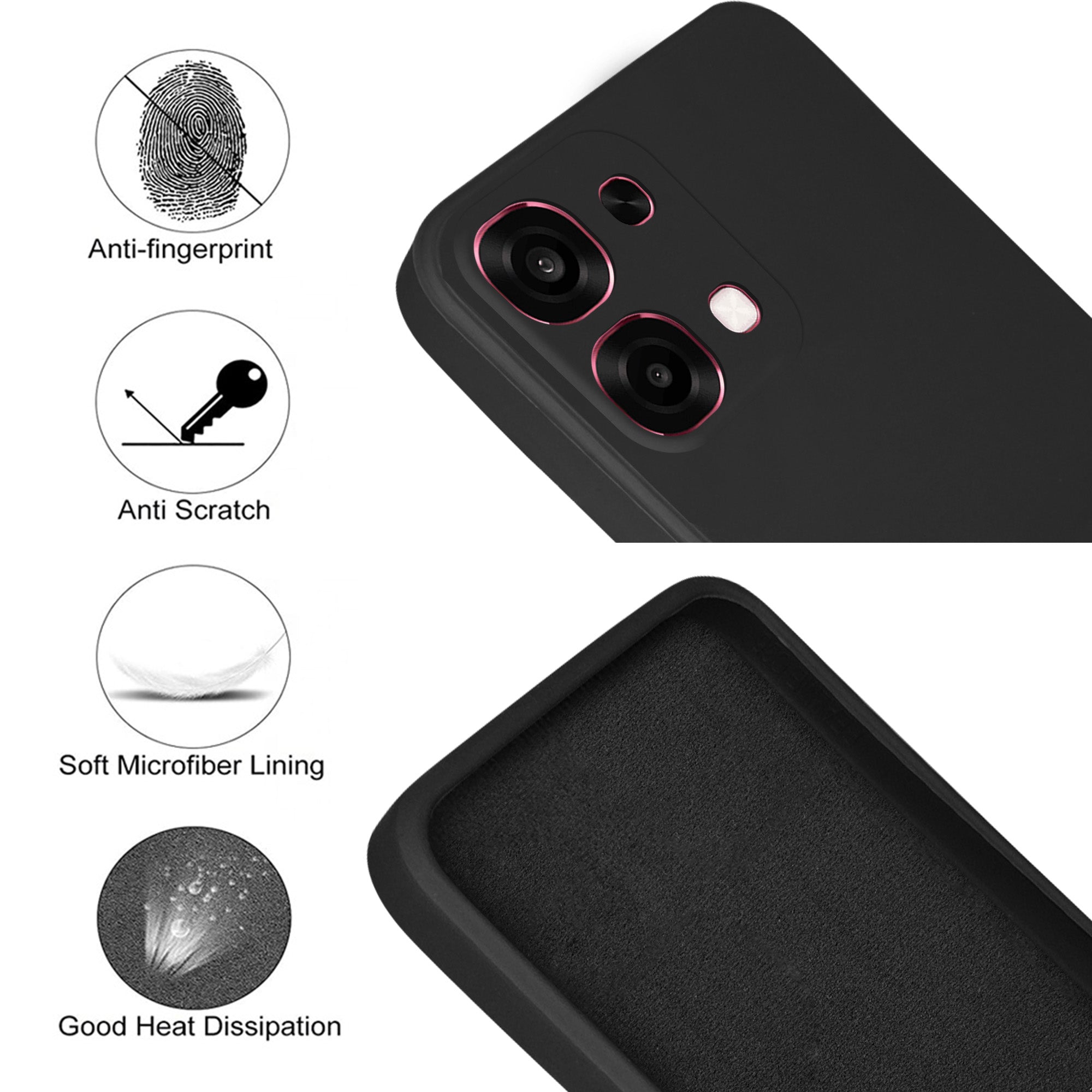 For Oppo F31 5G Back Cover Case (Matte Finish Silicone with Inside Fiber cloth)