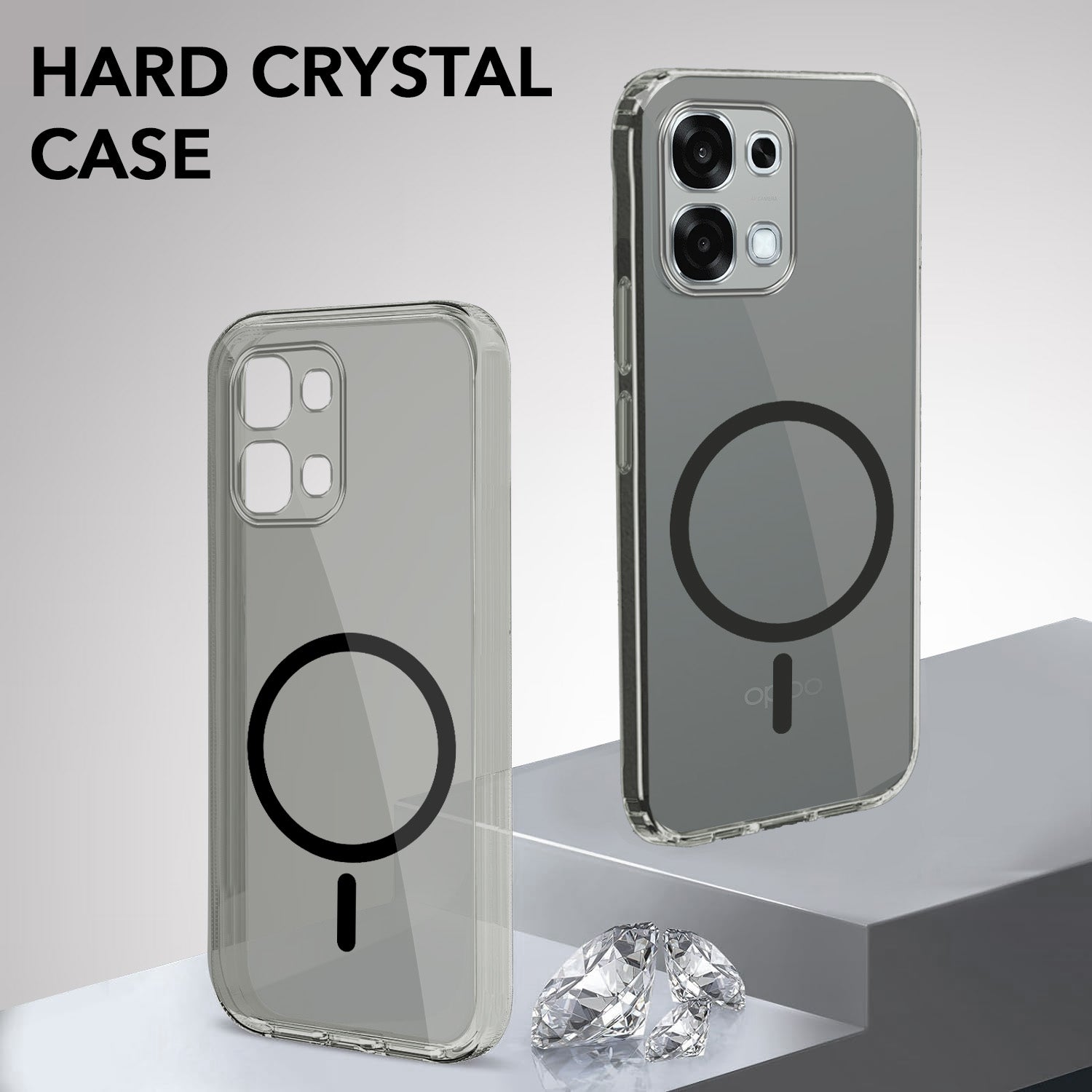 For Oppo F31 5G | Oppo F33 5G Back Cover Case Lifetime Anti-Yellow MagSafe Compatible Clear (Sleek Hard Crystal | Shockproof and Camera Protection)