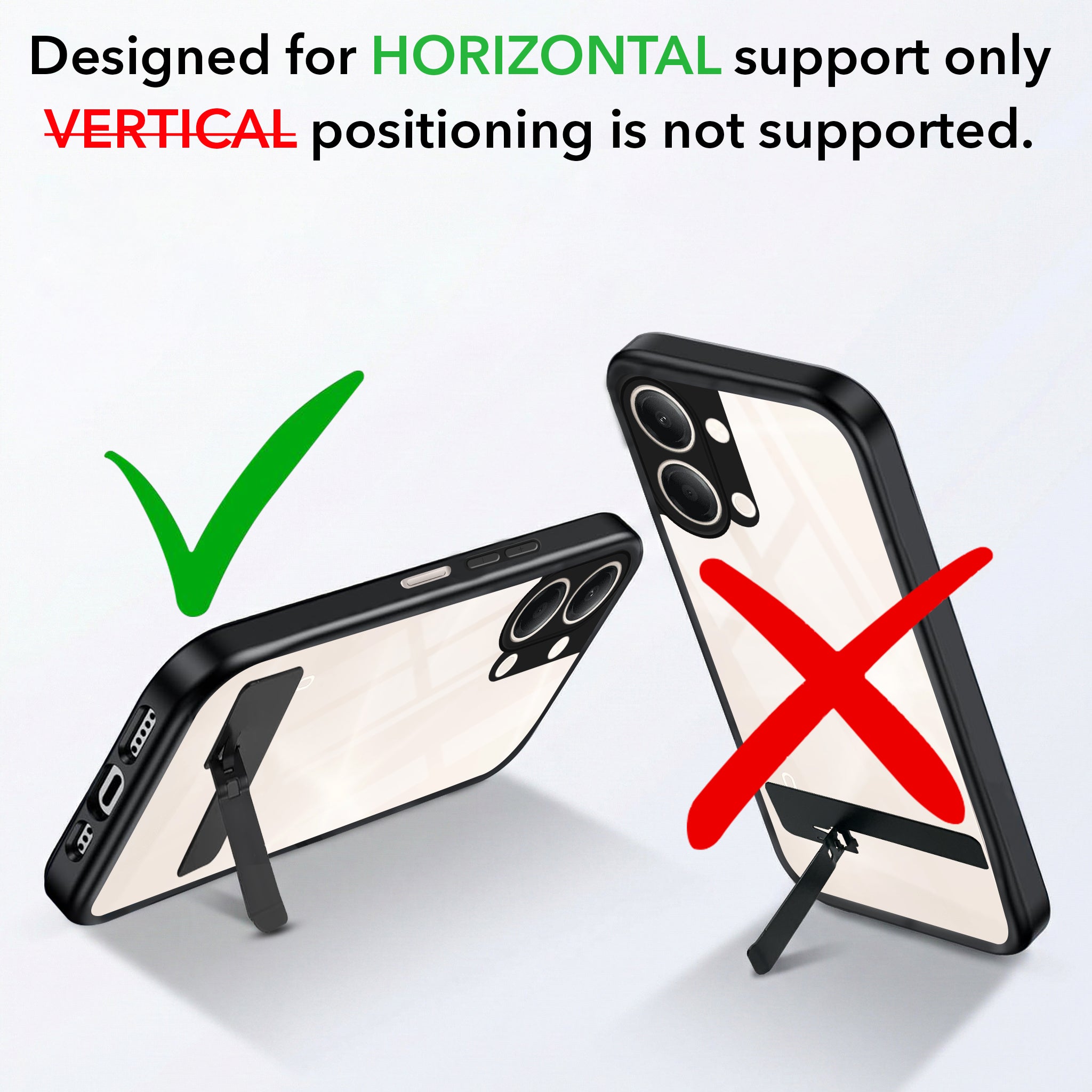 For Vivo Y11 | Vivo Y21 5G Back Cover Case (Built-in Stand | Lifetime Anti Yellow | Kickstand Shockproof | Camera Protection | MagSafe Compatible)