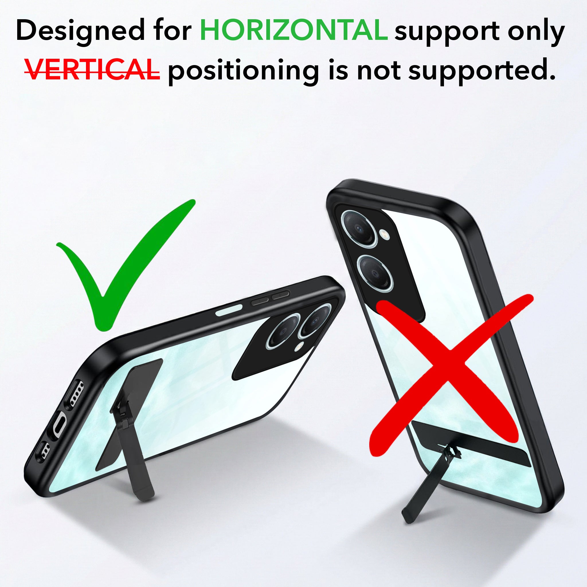 For Vivo iQOO Z9 Lite Back Cover Case (Built-in Stand | Lifetime Anti Yellow | Kickstand Shockproof | Camera Protection | MagSafe Compatible)