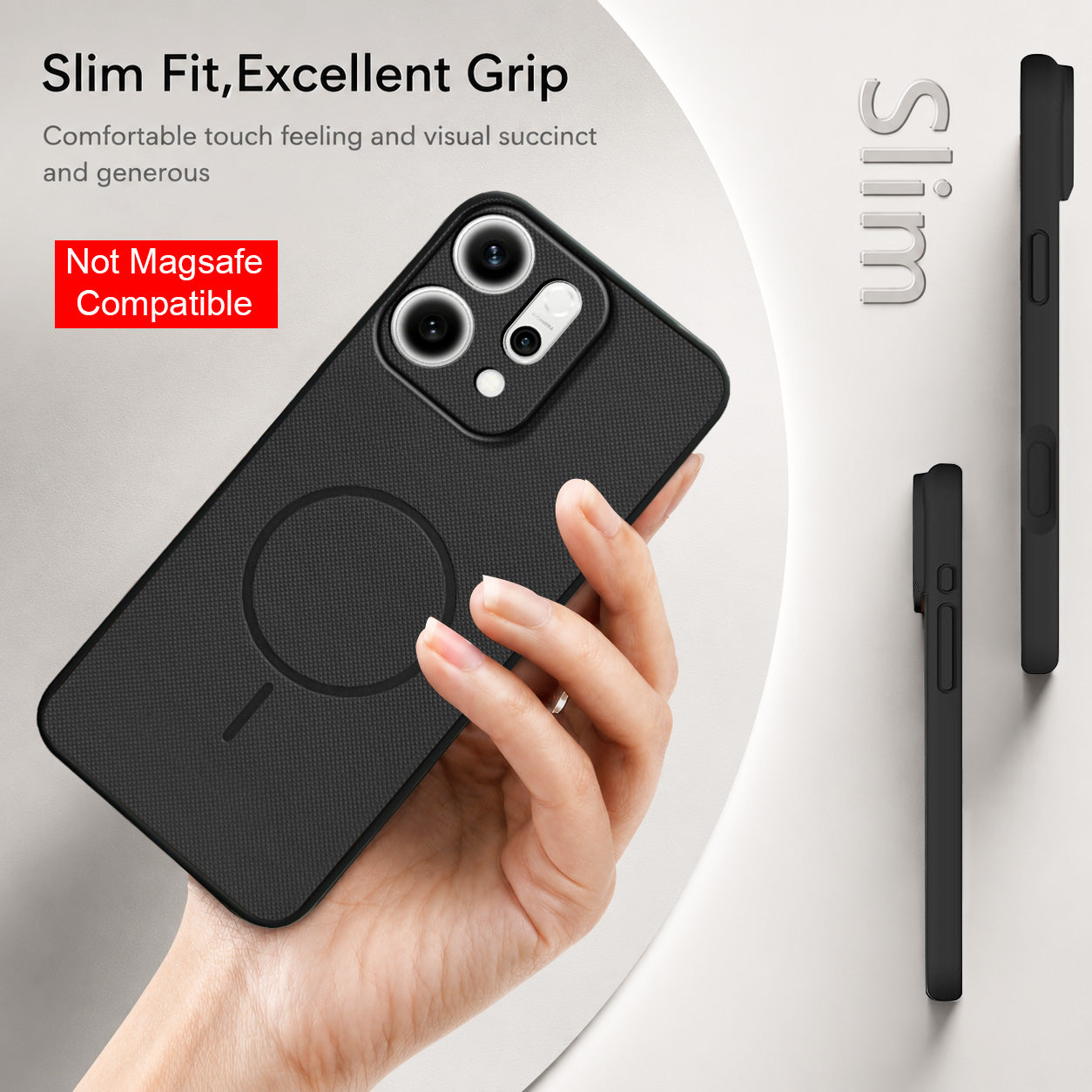 For Oppo Reno14 5G Back Cover Case PU Leather (Texture Grip Design | Professional Minimalist | Camera Protection | Soft and Flexible)