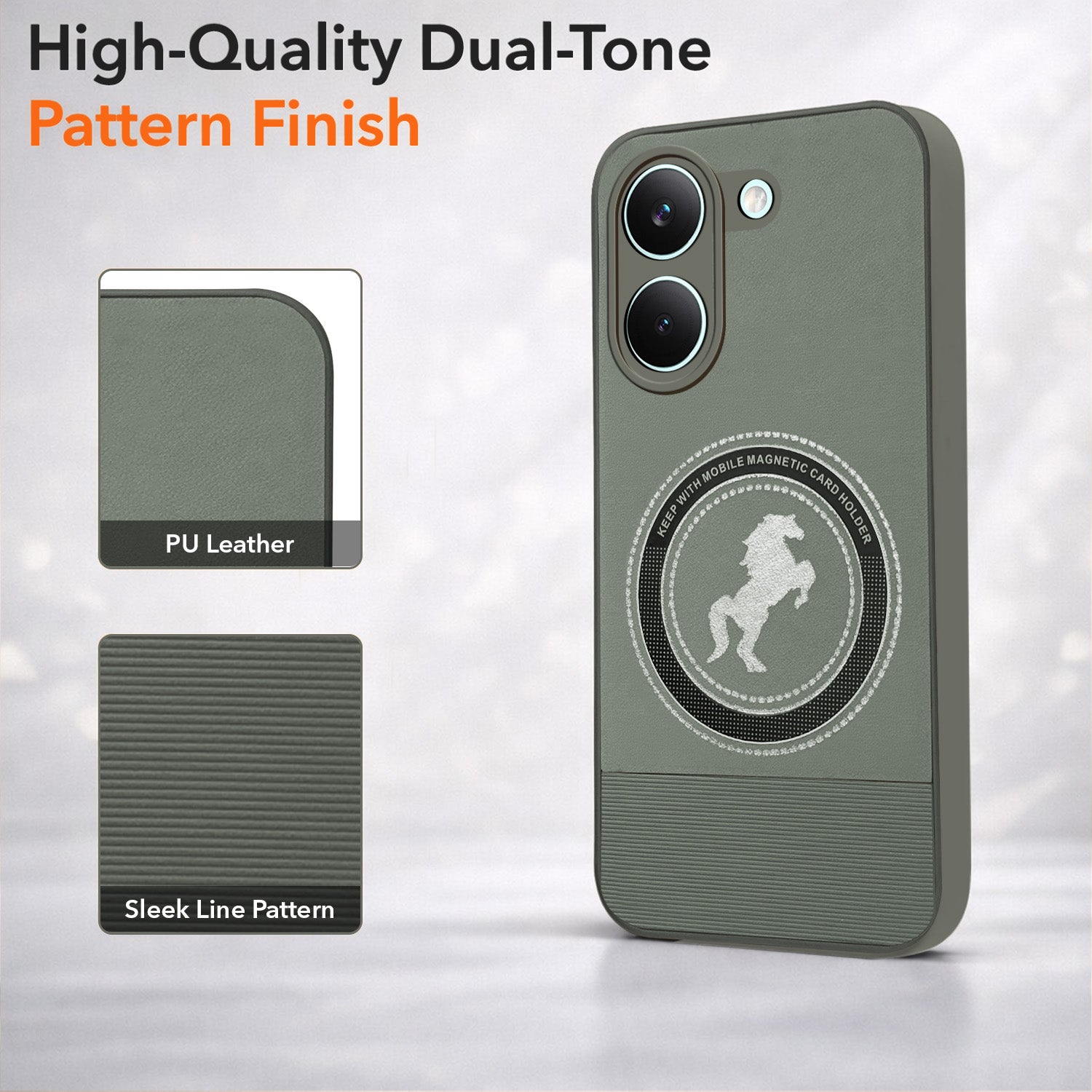 For Poco X8 Pro Back Cover Case PU Leather Finish (Professional Minimalist Texture | MagSafe Compatile | Camera Protection | Sleek Sober Formal)
