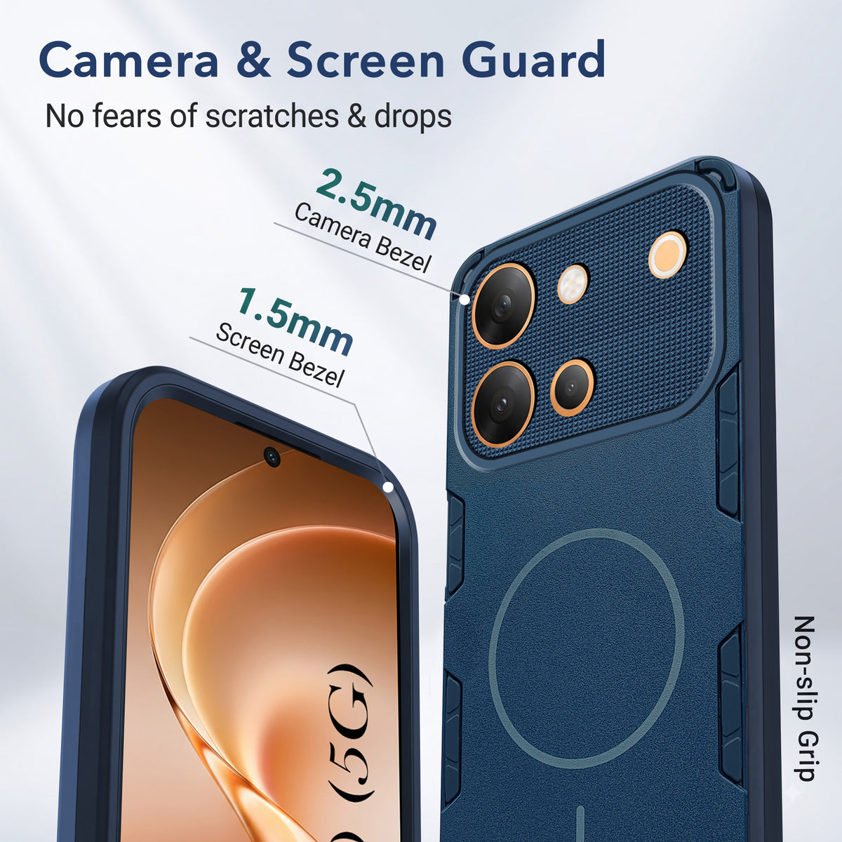 For Vivo V80 5G Back Cover Case (Slim Hybrid Armor | Shockproof Camera Protection | Rugged Dual Layer)