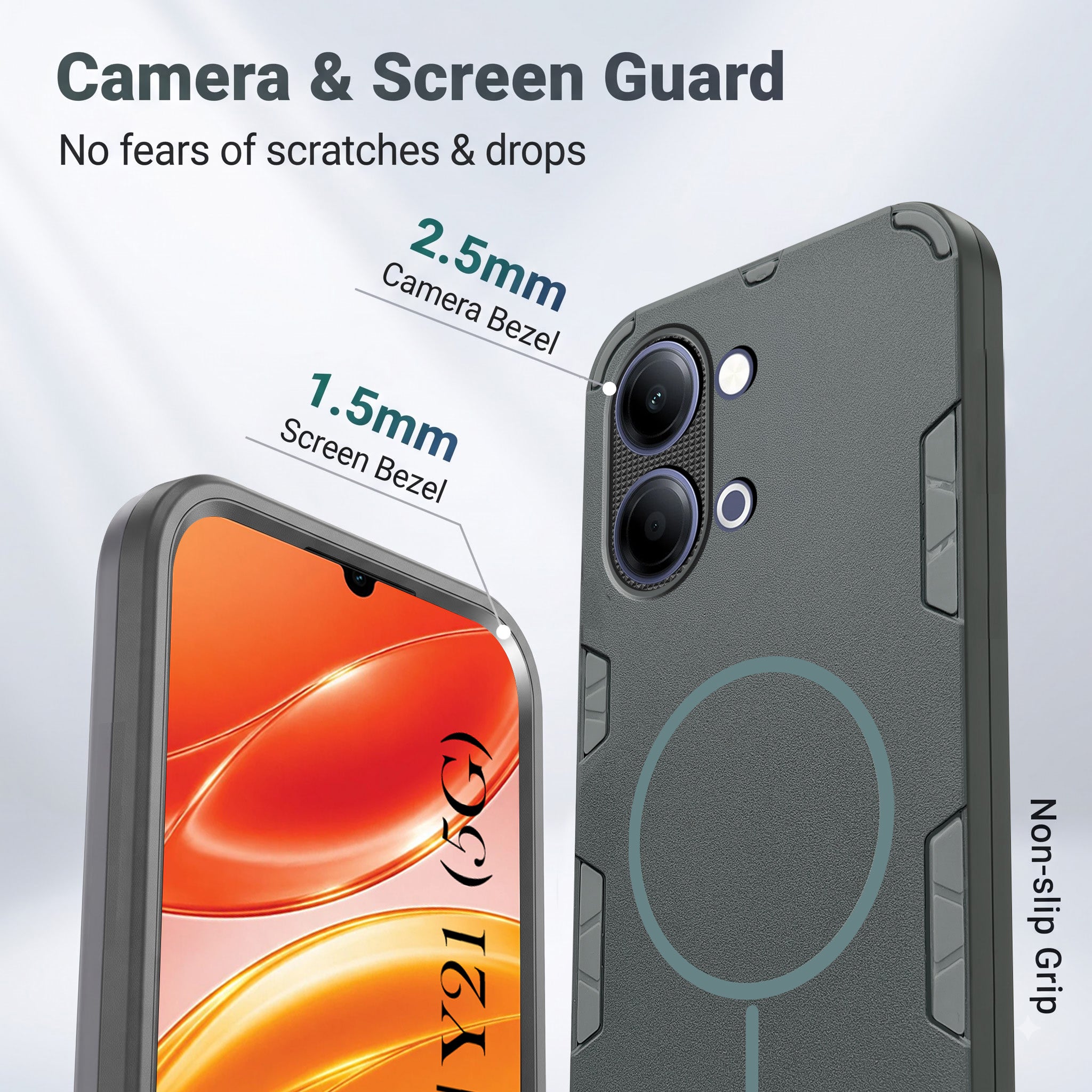 For Vivo Y11 | Vivo Y21 5G Back Cover Case (Slim Hybrid Armor | Shockproof Camera Protection | Rugged Dual Layer)