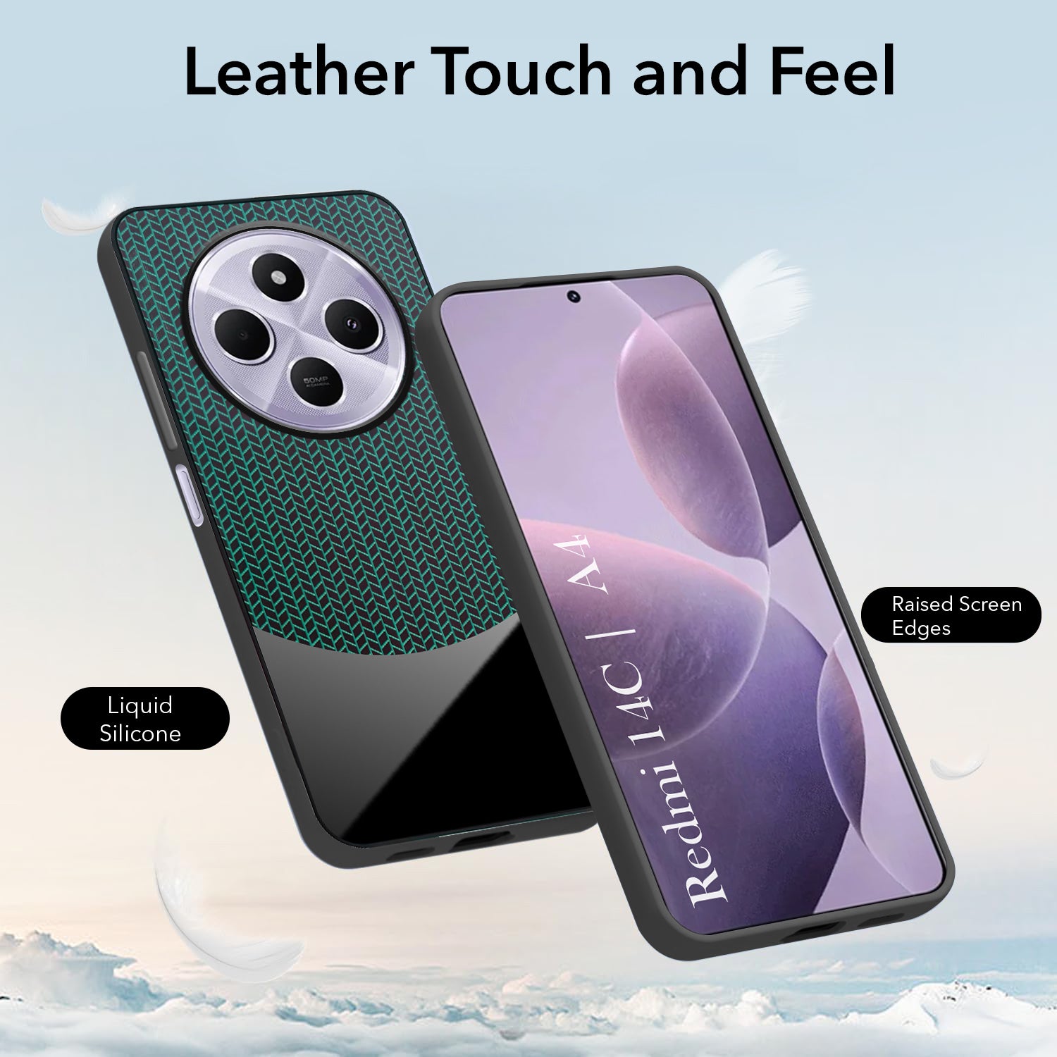 For Redmi A4 5G | Xiaomi Redmi 14C Silicone Finish Back Cover Case (Premium Minimalist Professional Feel | Camera Protection Bump)