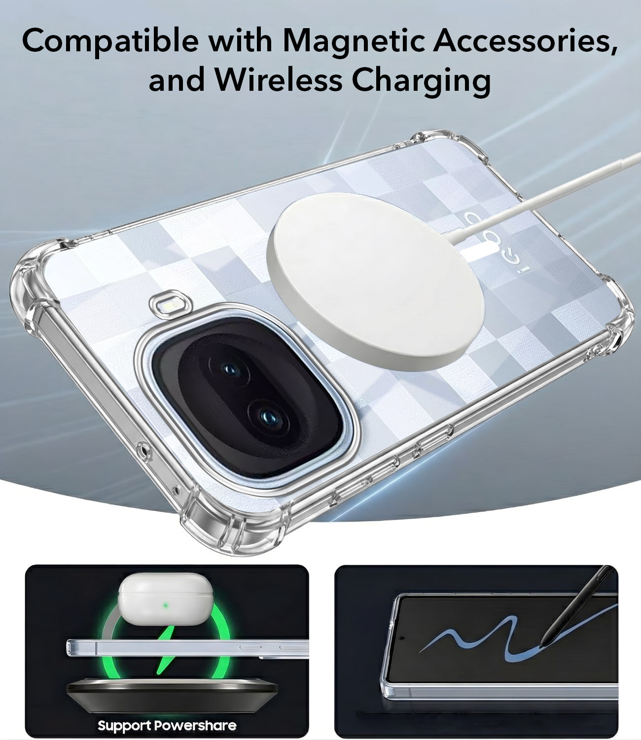 For Vivo iQOO 15R 5G Back Cover Shockproof Crystal-Clear (Magsafe Wireless Support | Drop & Camera Protection | Hard Polycarbonate)