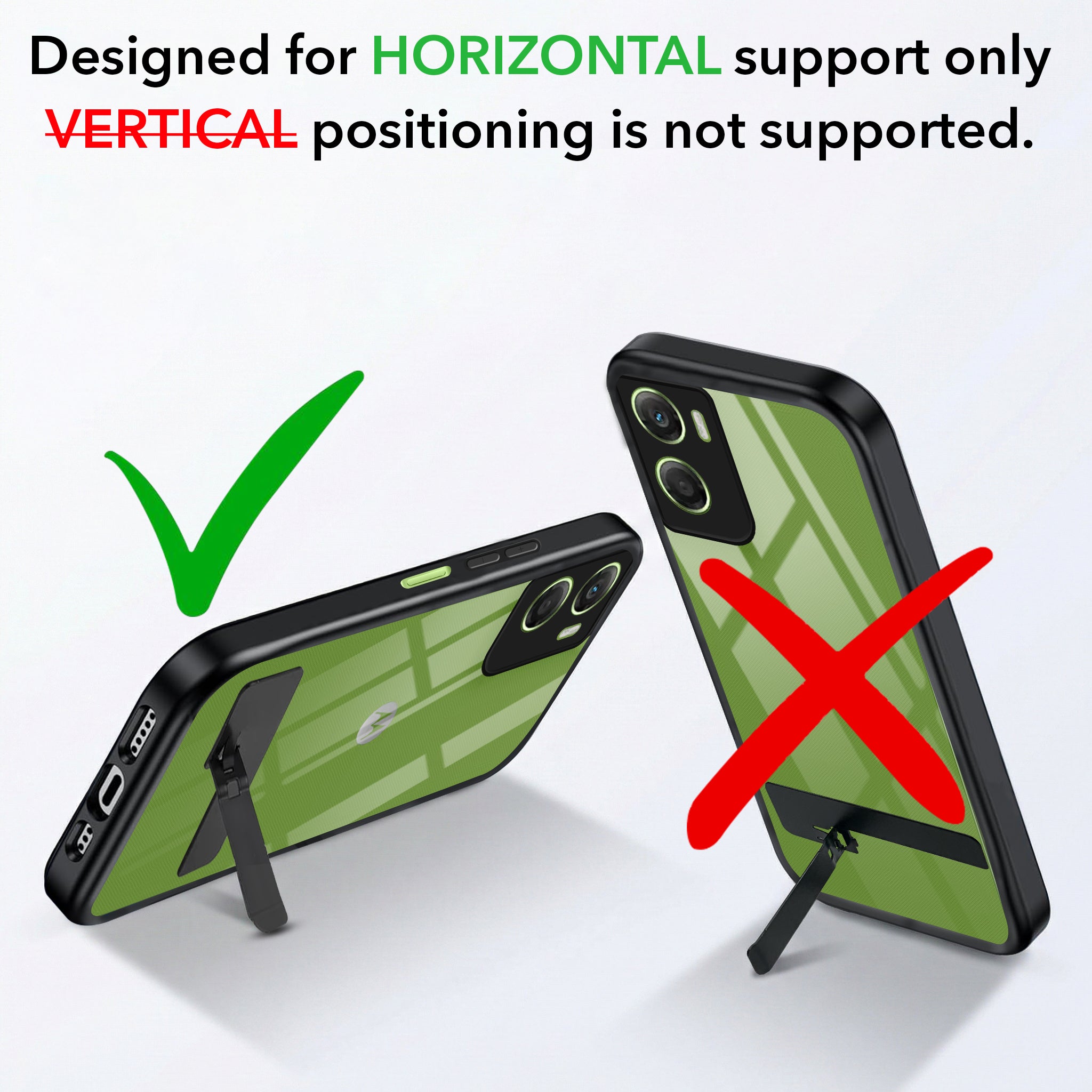 For Motorola Moto G06 Power Back Cover Case (Built-in Stand | Lifetime Anti Yellow | Kickstand Shockproof | Camera Protection | MagSafe Compatible)
