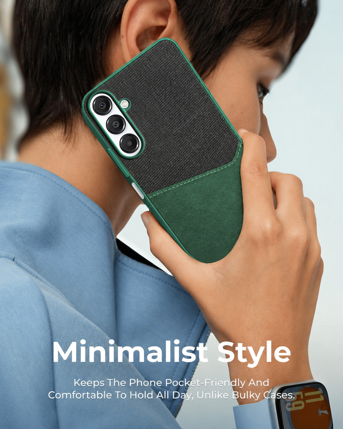 For Samsung Galaxy A16 5G Back Cover Case (Dual PU Leather Stitch | Professional Minimalist | Soft and Flexible)