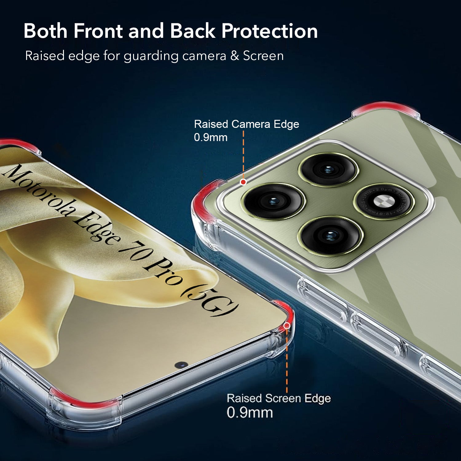 For Motorola Moto Edge 70 Pro Back Cover Shockproof Crystal-Clear (Drop & Camera Protection | Hard Polycarbonate) (Copy)