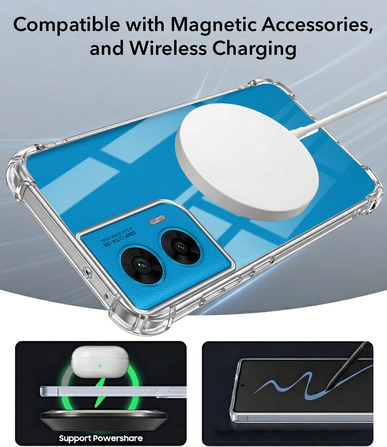 For Motorola Moto G96 Back Cover Shockproof Crystal-Clear (Magsafe Wireless Support | Drop & Camera Protection | Hard Polycarbonate)