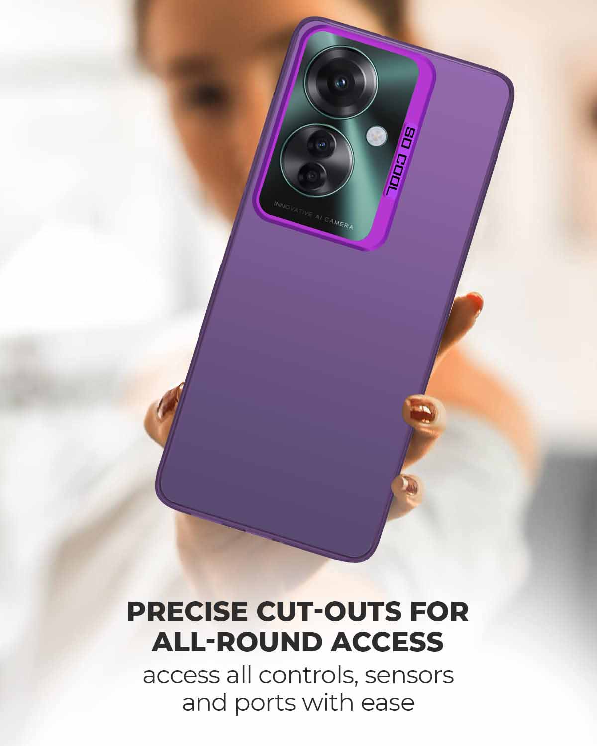 For Oppo Reno11 F 5G | Oppo Reno 11F 5G Hard Back Cover Case (Velvet Touch | Professional Glossy Finish | Camera Protection Bump)