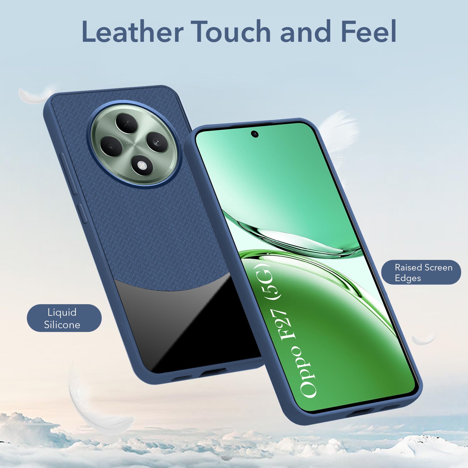 For Oppo F27 5G Back Cover Case (Elegant PU Leather Finish | Premium Minimalist Professional | Camera Protection Bump)