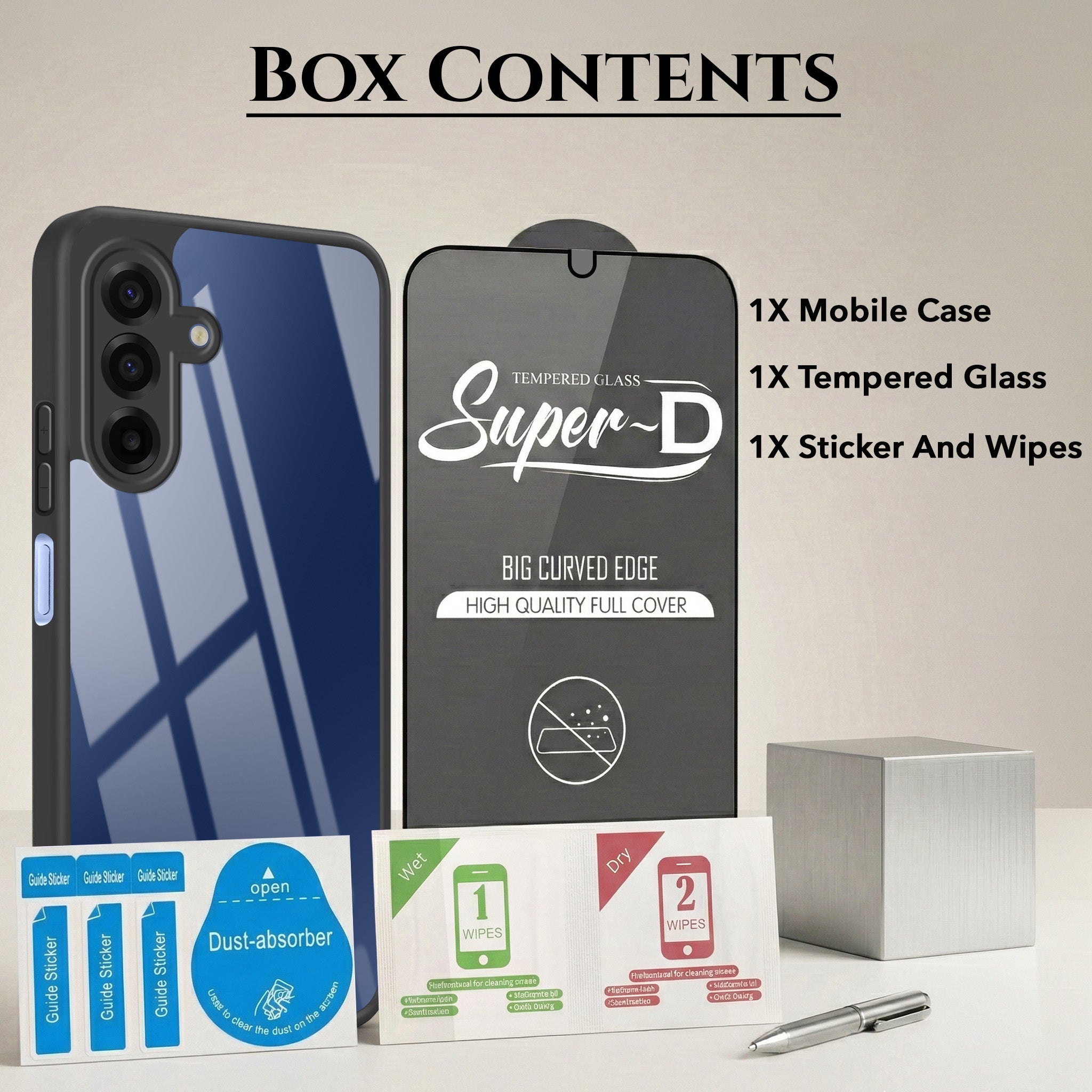 For Samsung Galaxy A17 | Samsung F17 | Samsung M17 5G Combo with Back Cover and 9H Tempered Glass ( Lifetime Anti-Yellow | Crystal Clear Shockproof | Oleophobic Coating Screen Glass)