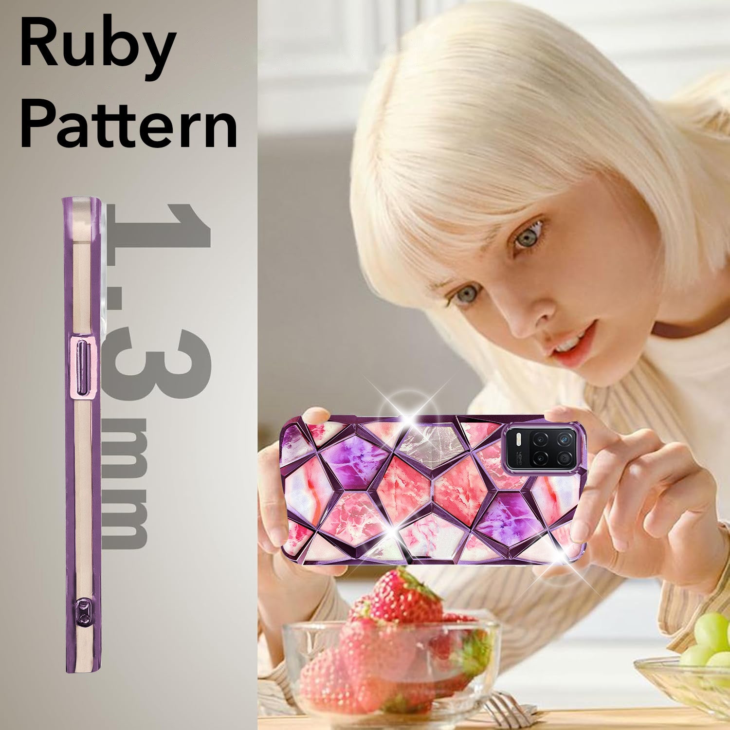 For Realme Narzo 30 5G Back Cover Case (Dual Design Glitter Sparkle and Detachable Diamond Print Case | Soft and Flexible)