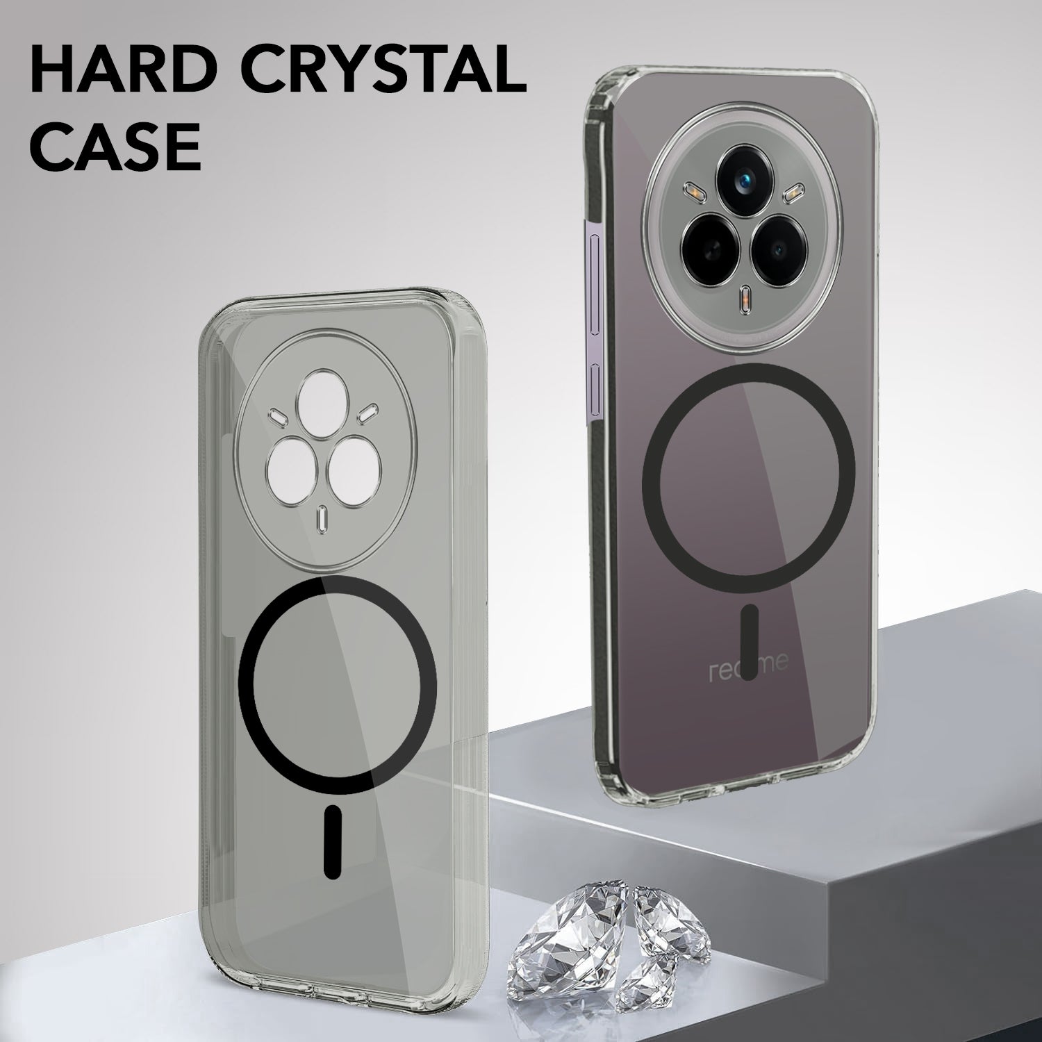 For Realme 14 Pro Back Cover Case Lifetime Anti-Yellow MagSafe Compatible Clear (Sleek Hard Crystal | Shockproof and Camera Protection)