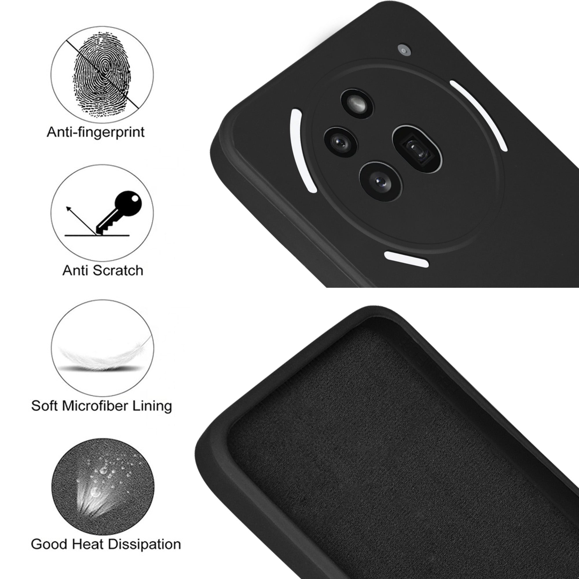 For Nothing Phone 3A Pro 5G Back Case Cover (Inside Fiber cloth with Matte Finish Silicone)